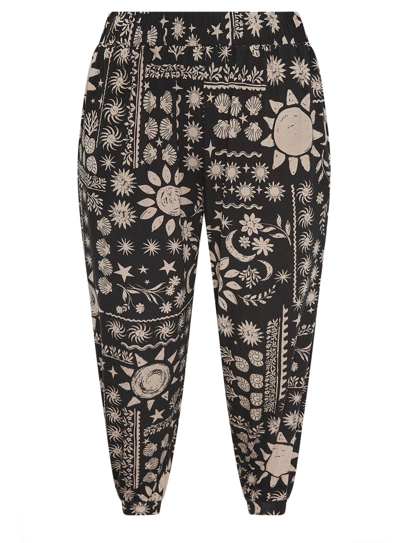  image of yours-curve-jersey-crop-harem-trouser-black