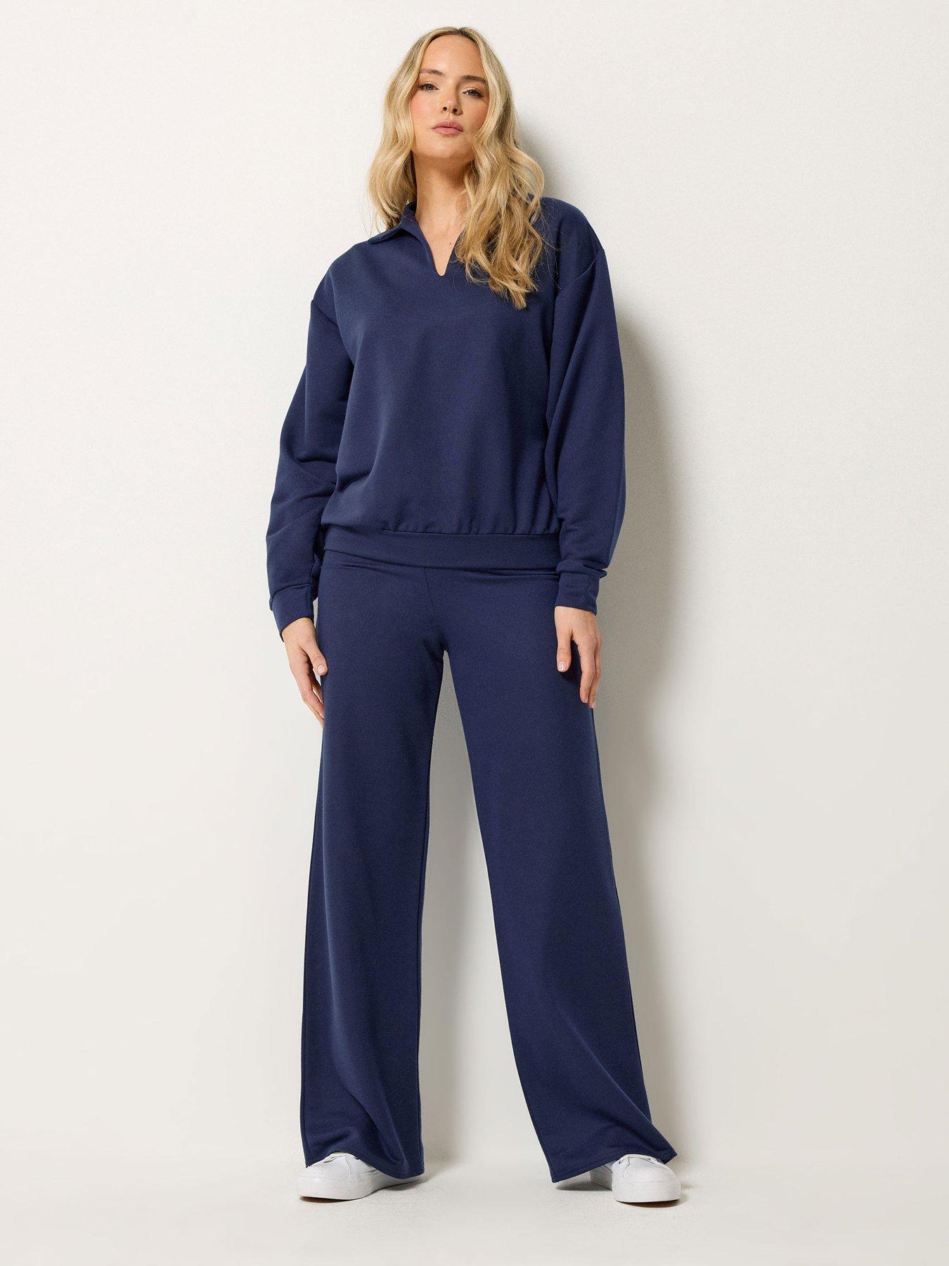 Image 3 of 5 of Long Tall Sally Collar Sweatshirt Top - Blue