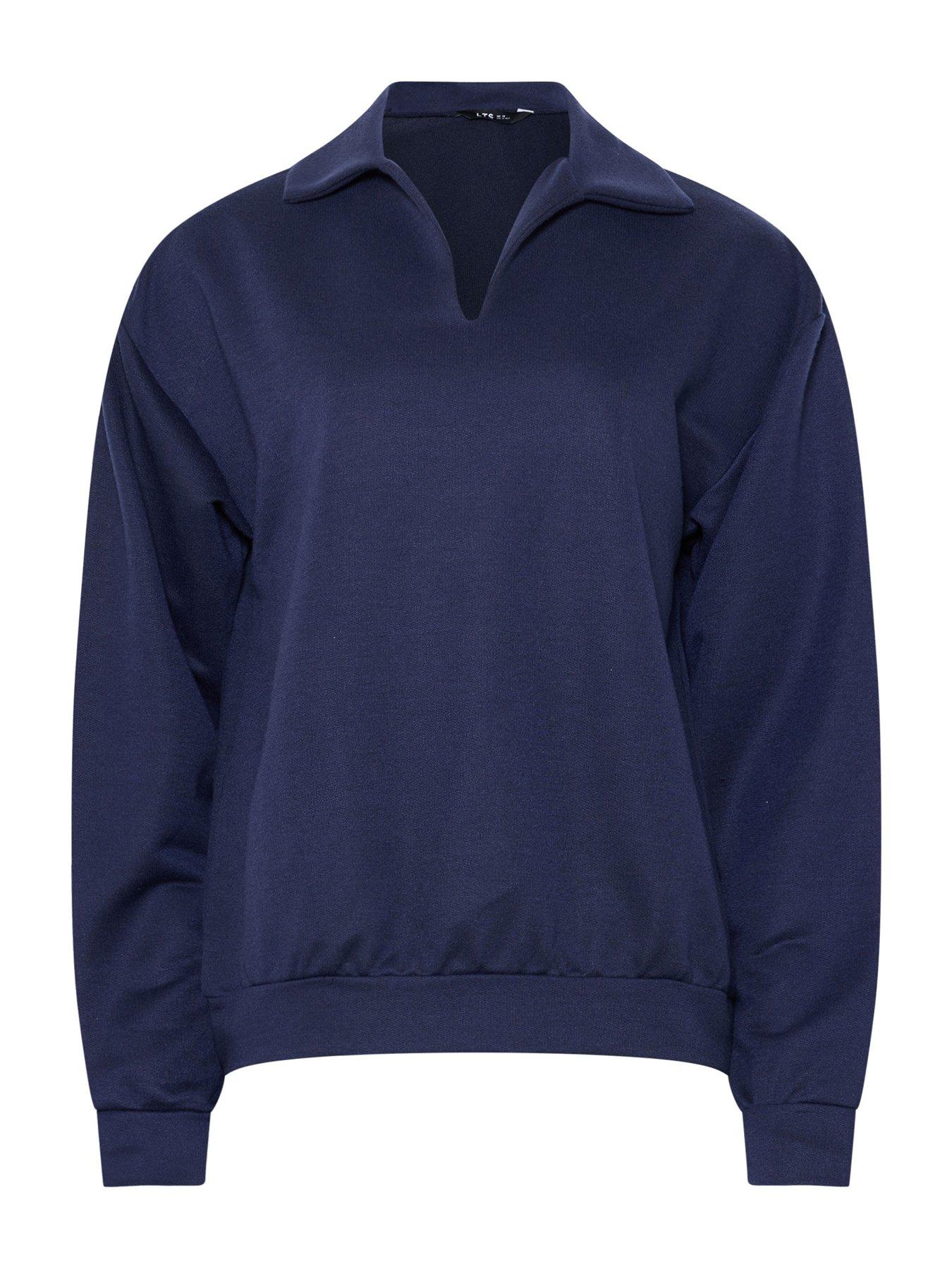 Image 5 of 5 of Long Tall Sally Collar Sweatshirt Top - Blue
