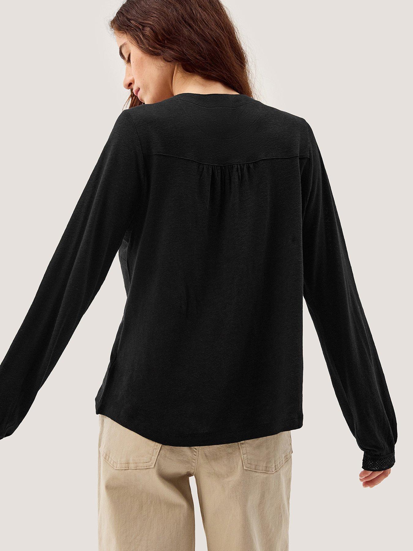  image of monsoon-laney-lace-shirt-black