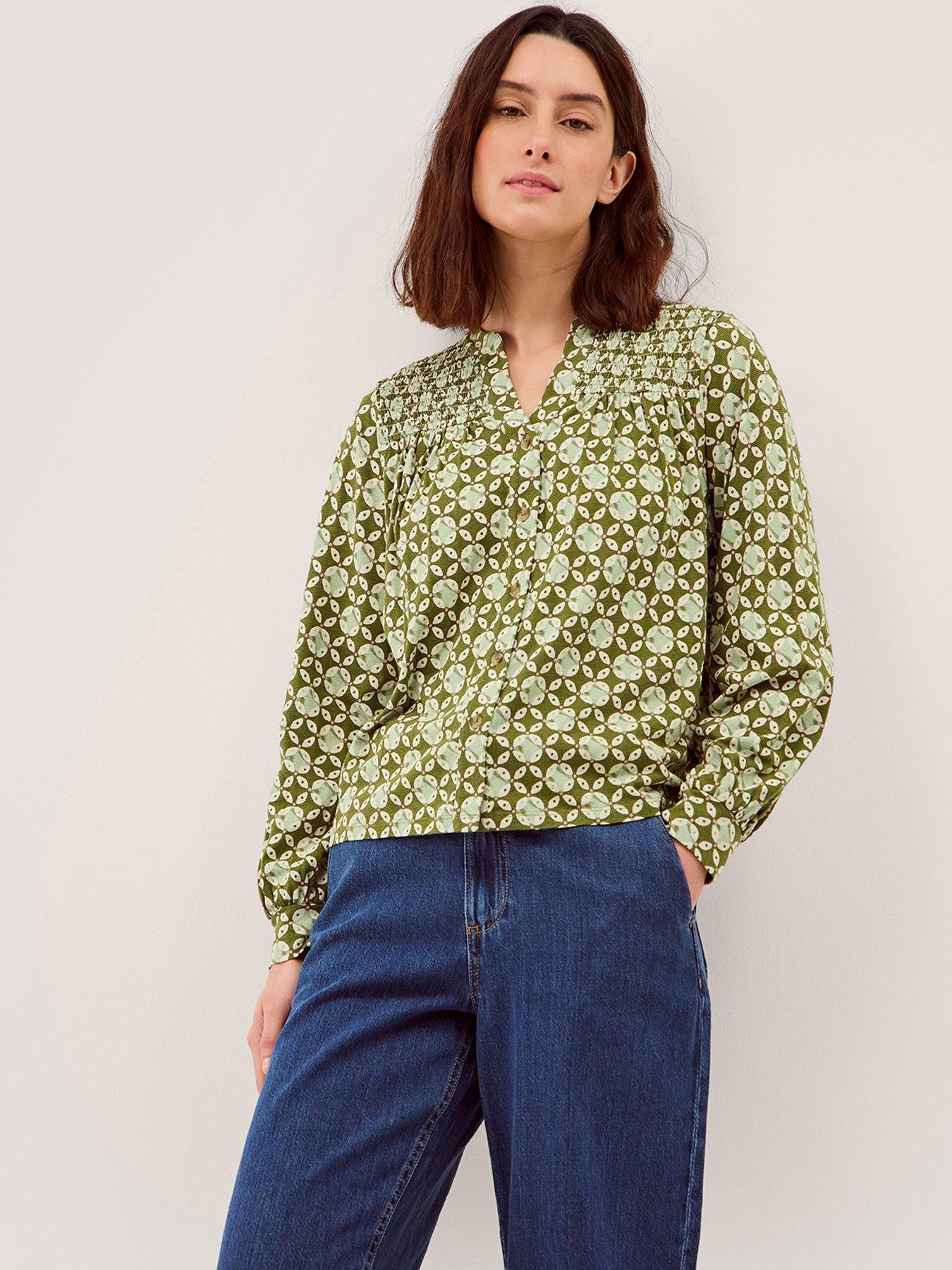Monsoon Kalani Geo Jersey Blouse