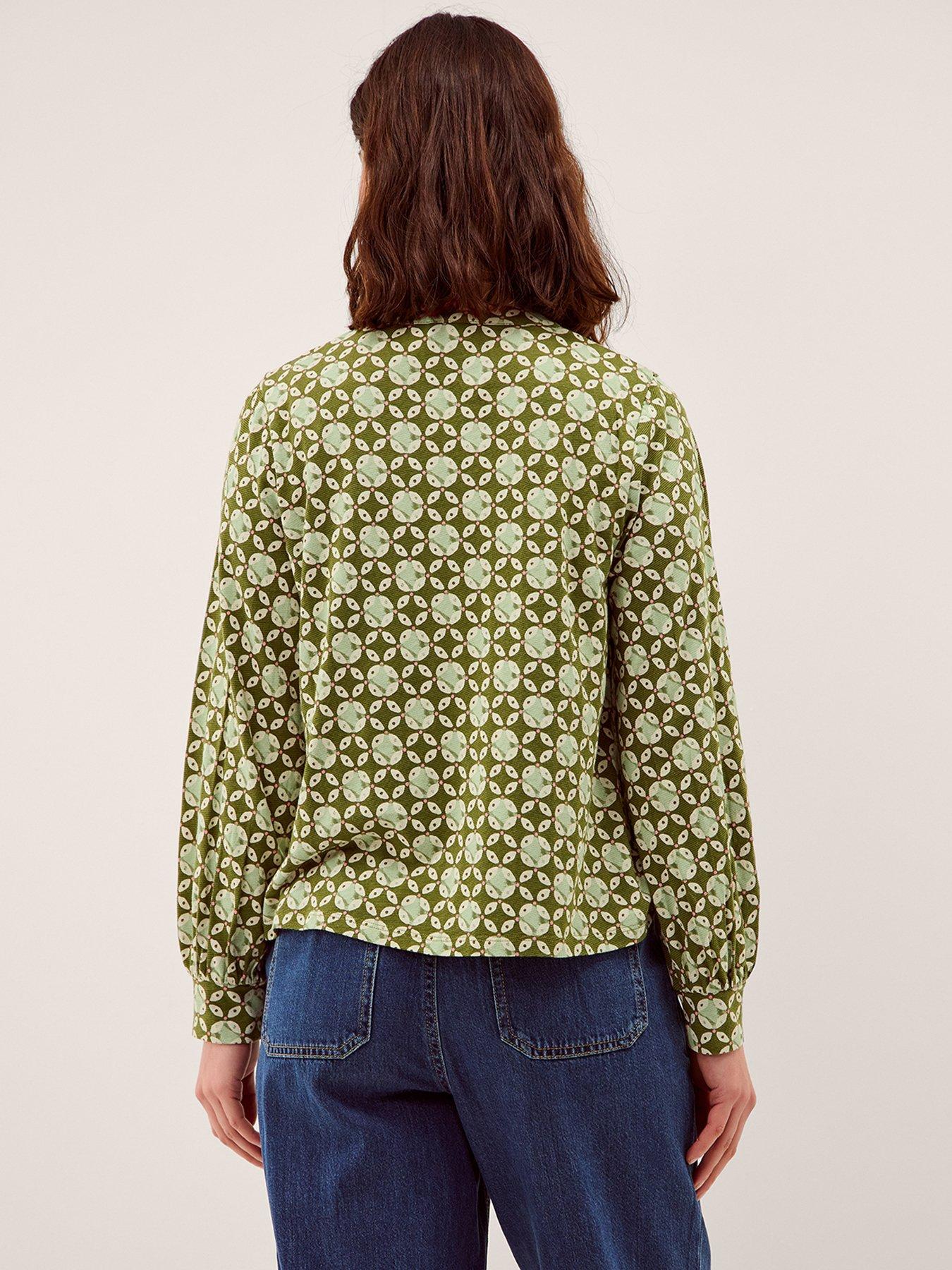  image of monsoon-kalani-geo-jersey-blouse