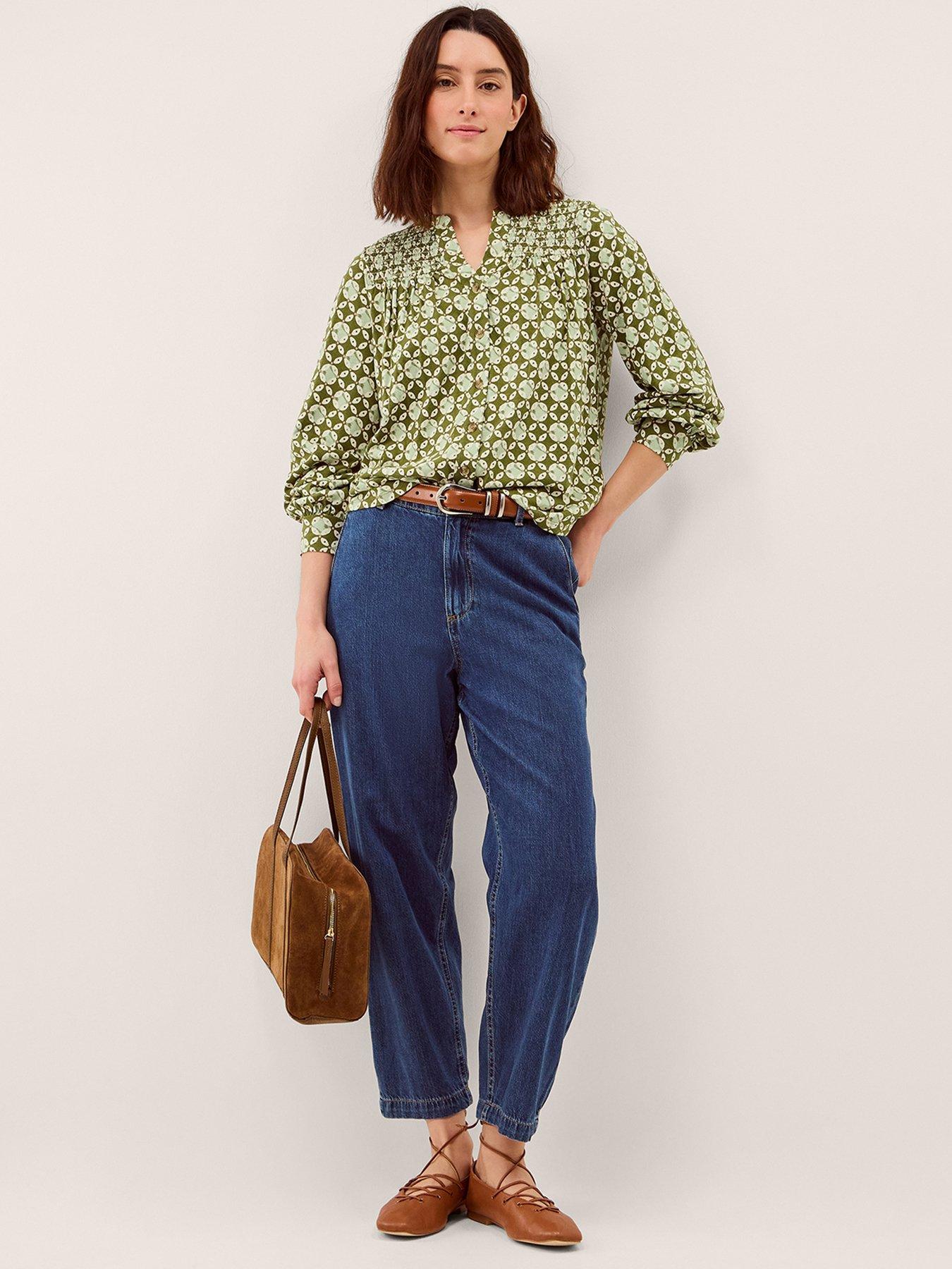  image of monsoon-kalani-geo-jersey-blouse