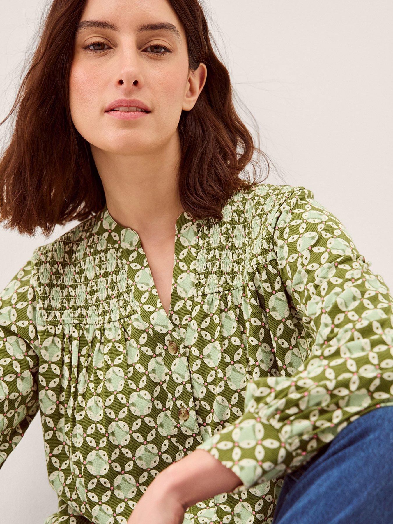  image of monsoon-kalani-geo-jersey-blouse