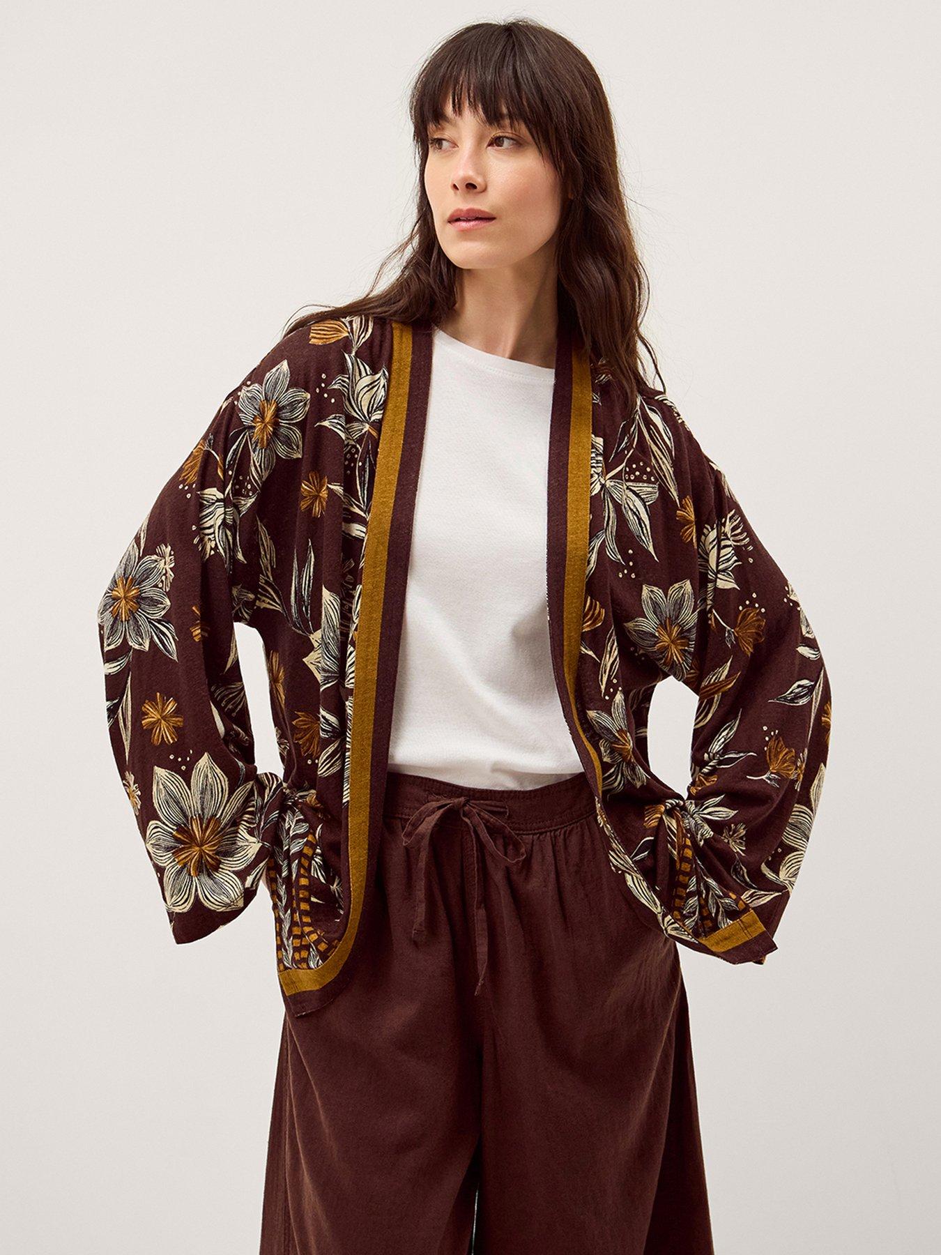 Image 1 of 5 of Monsoon Esther Print Cover Up - Brown