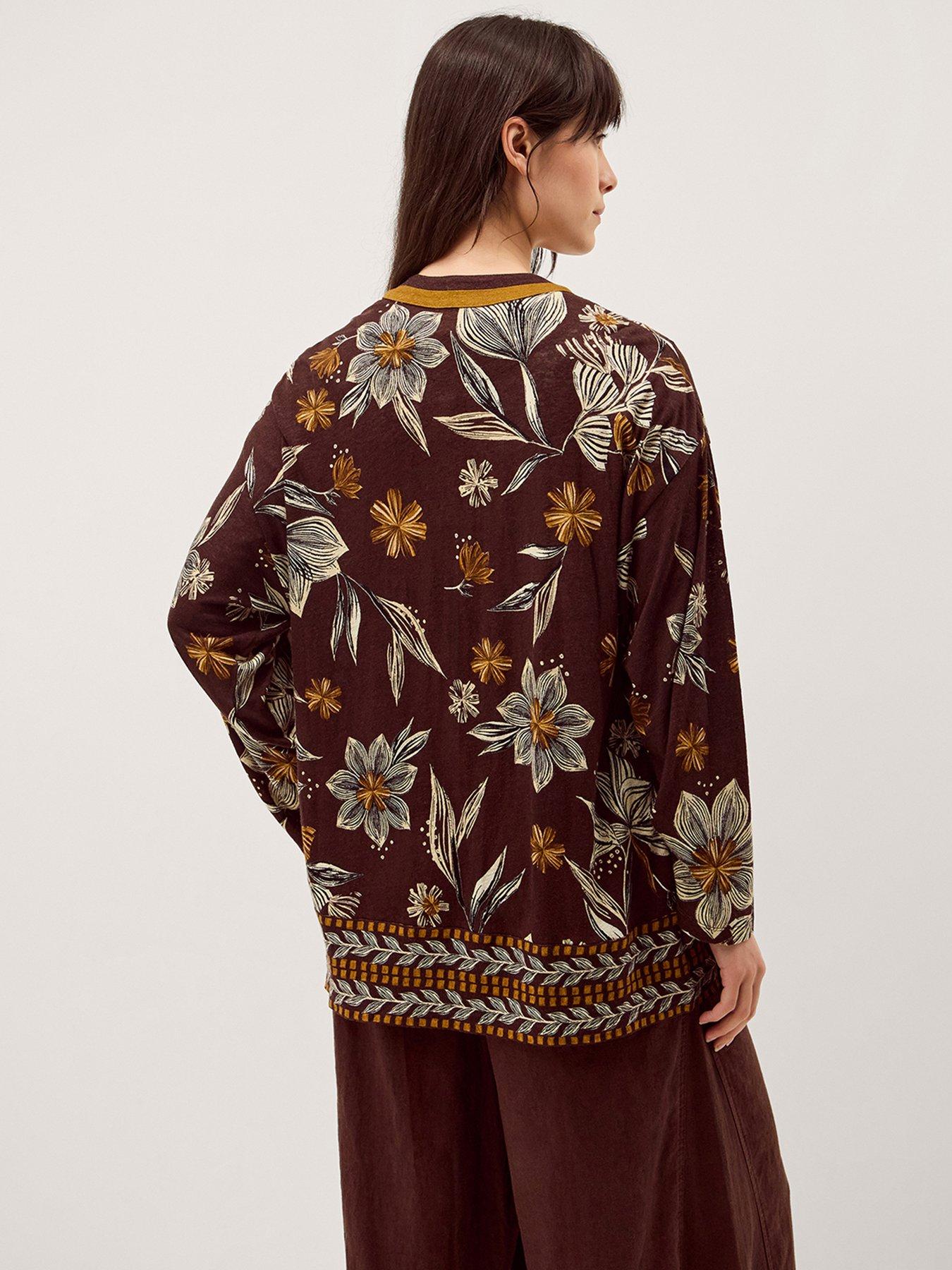 Image 2 of 5 of Monsoon Esther Print Cover Up - Brown