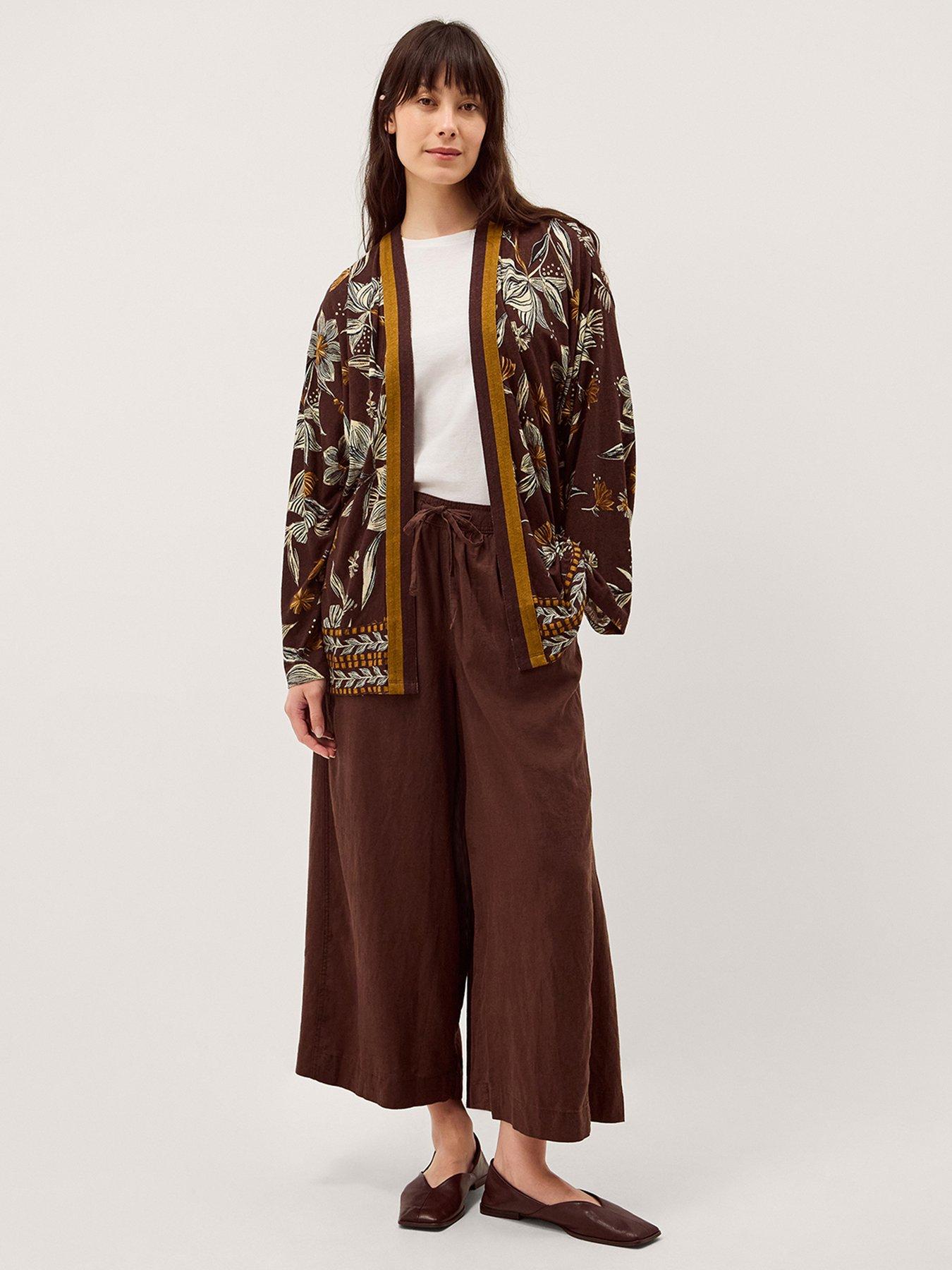 Image 3 of 5 of Monsoon Esther Print Cover Up - Brown