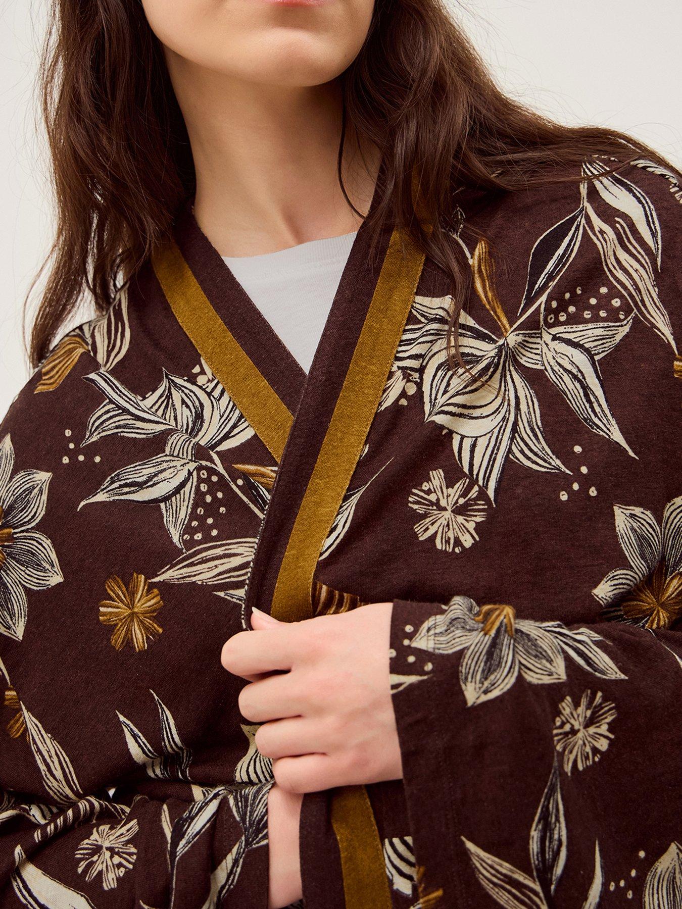 Image 4 of 5 of Monsoon Esther Print Cover Up - Brown