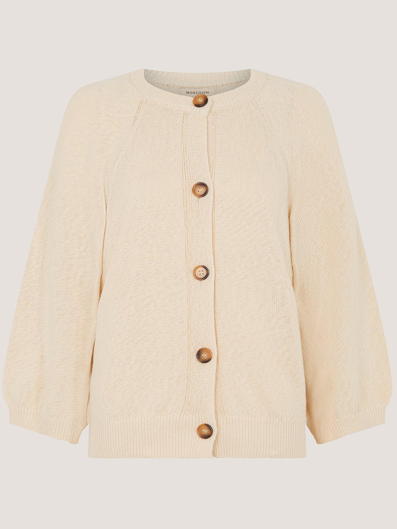 Image 5 of 5 of Monsoon Caryn Cotton Cardigan - Ivory