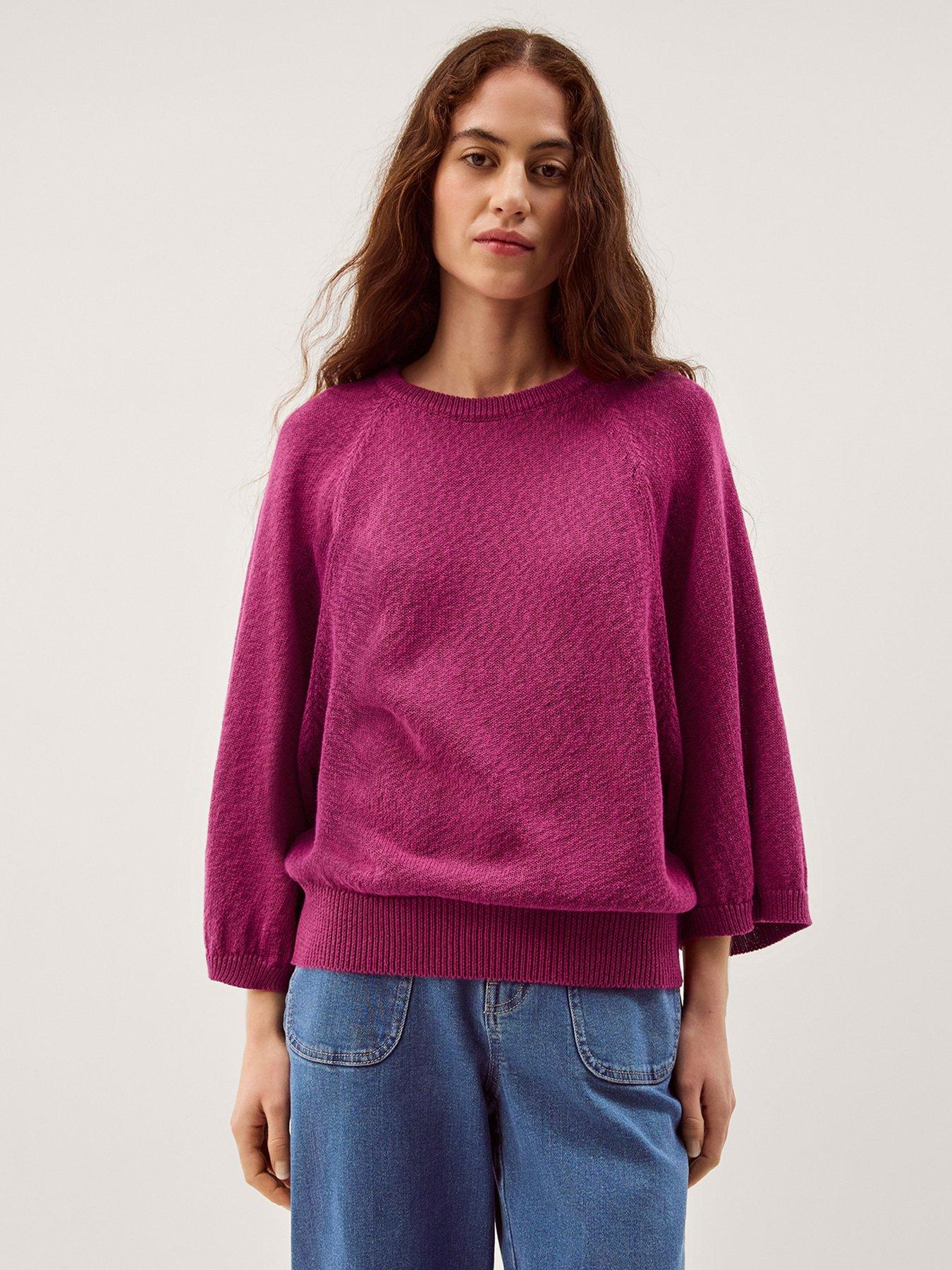 Image 1 of 5 of Monsoon Codie Cotton Jumper - Pink