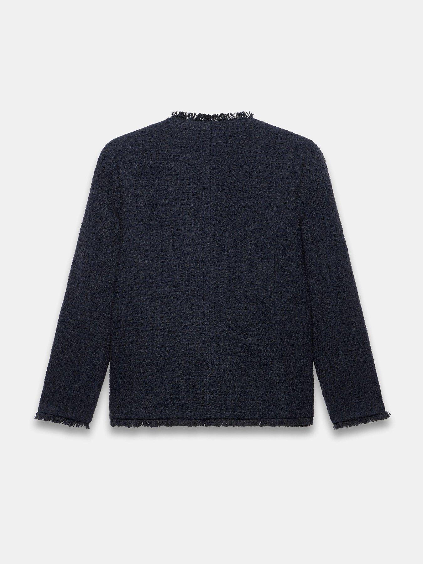 Image 6 of 6 of Mint Velvet Boucle Tweed Jacket - Navy