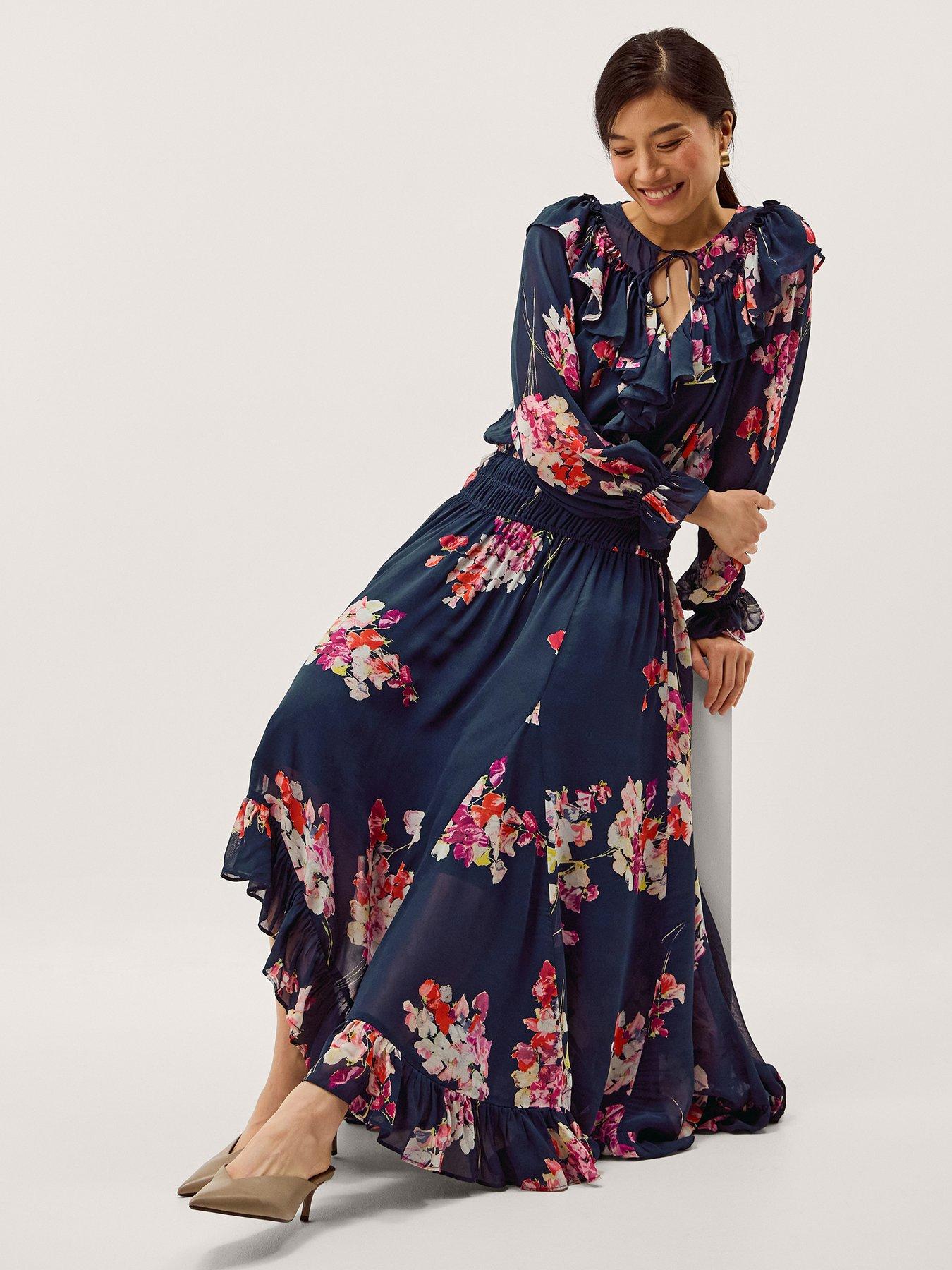  image of monsoon-amber-maxi-dress-blue