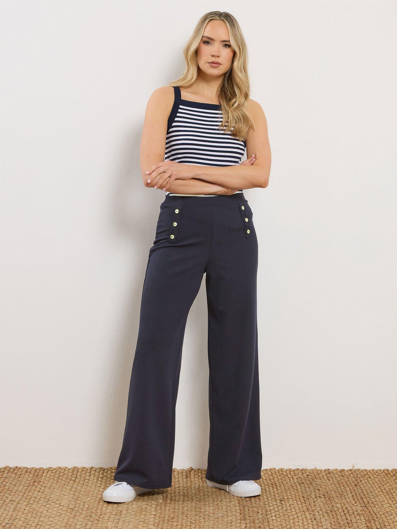 Image 3 of 5 of Long Tall Sally Military Button Trousers 36" - Blue