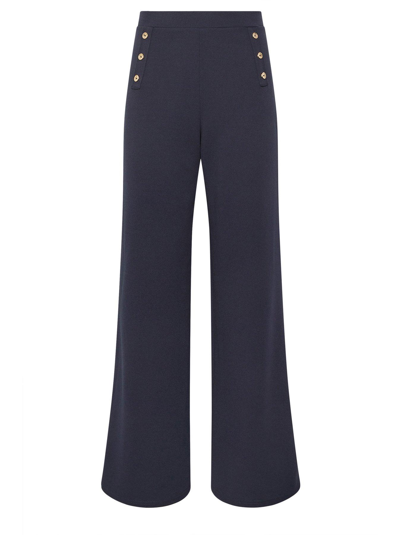 Image 5 of 5 of Long Tall Sally Military Button Trousers 36" - Blue