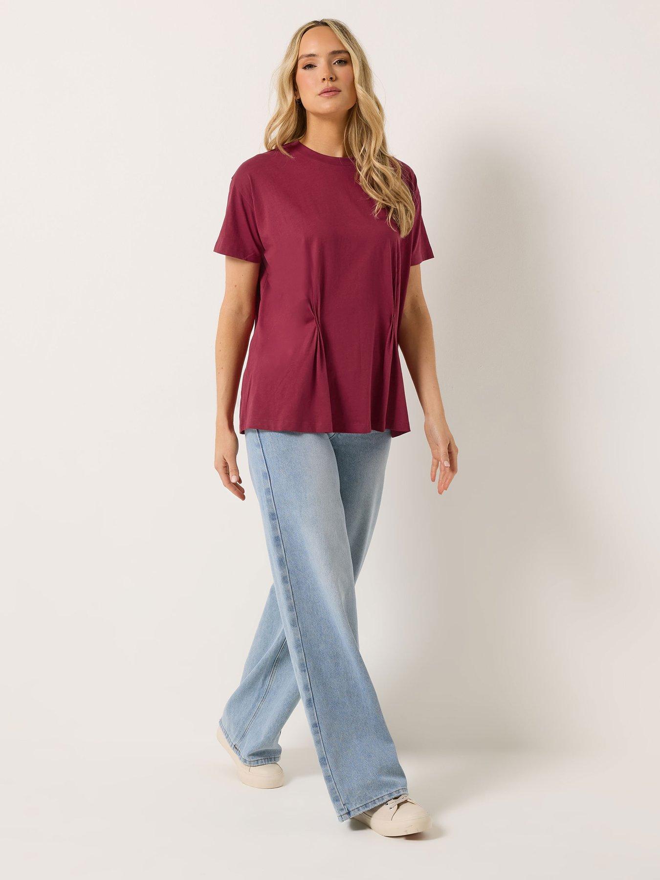 Image 3 of 5 of Long Tall Sally Pleat Front T-Shirt - Red
