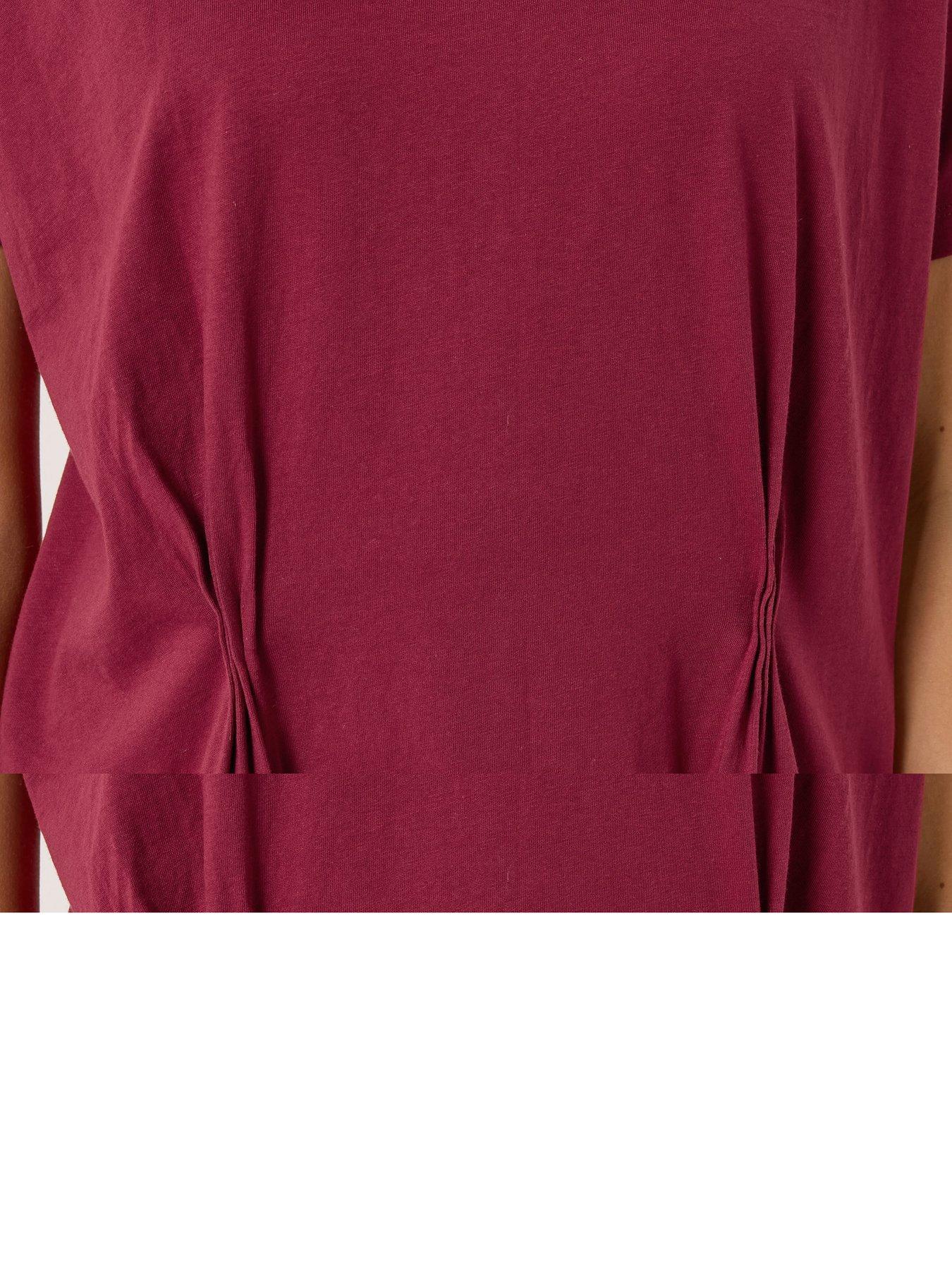 Image 4 of 5 of Long Tall Sally Pleat Front T-Shirt - Red