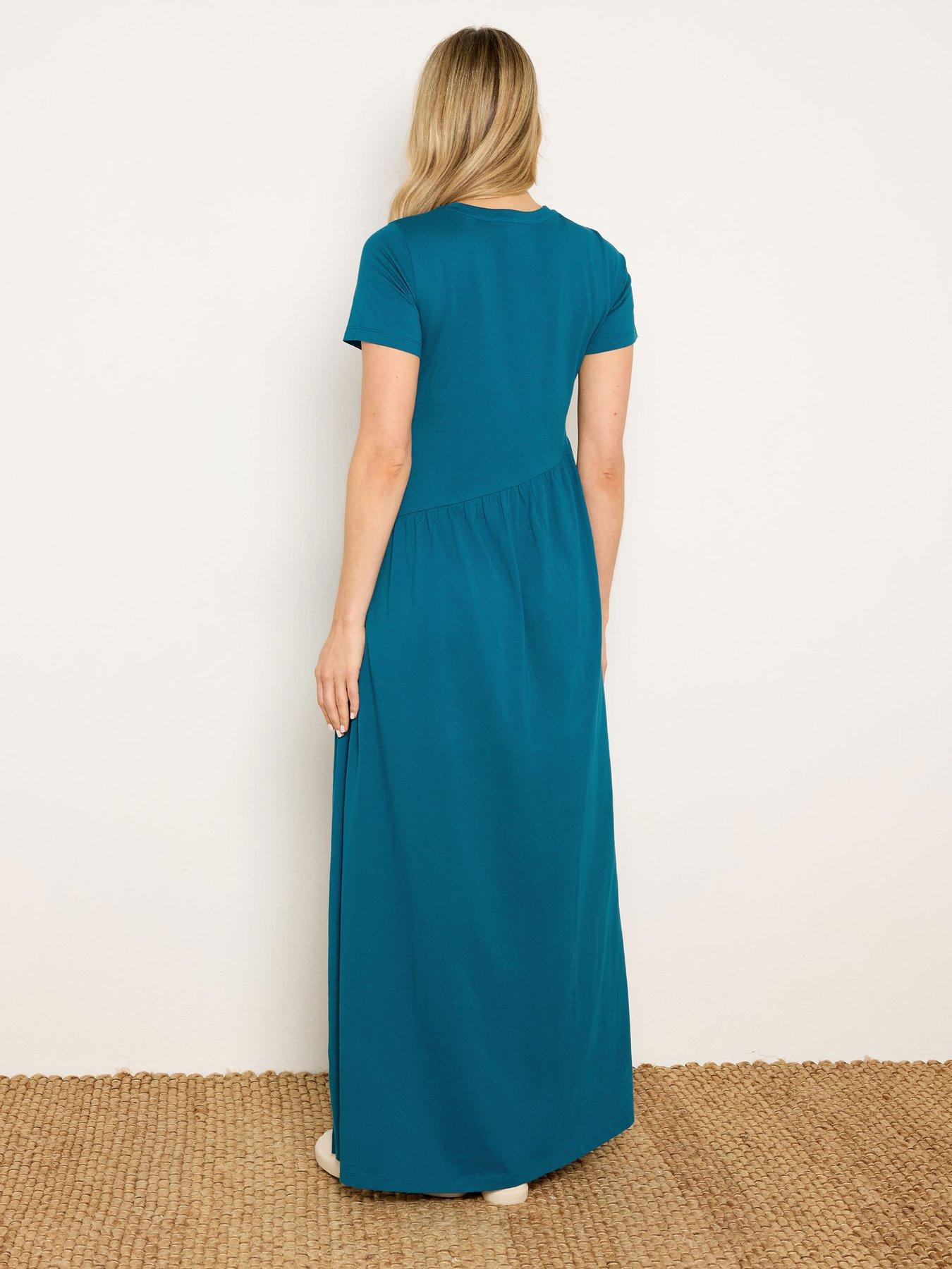 Image 2 of 4 of Long Tall Sally Asymmetrical Waist T-Shirt Maxi Dress - Blue