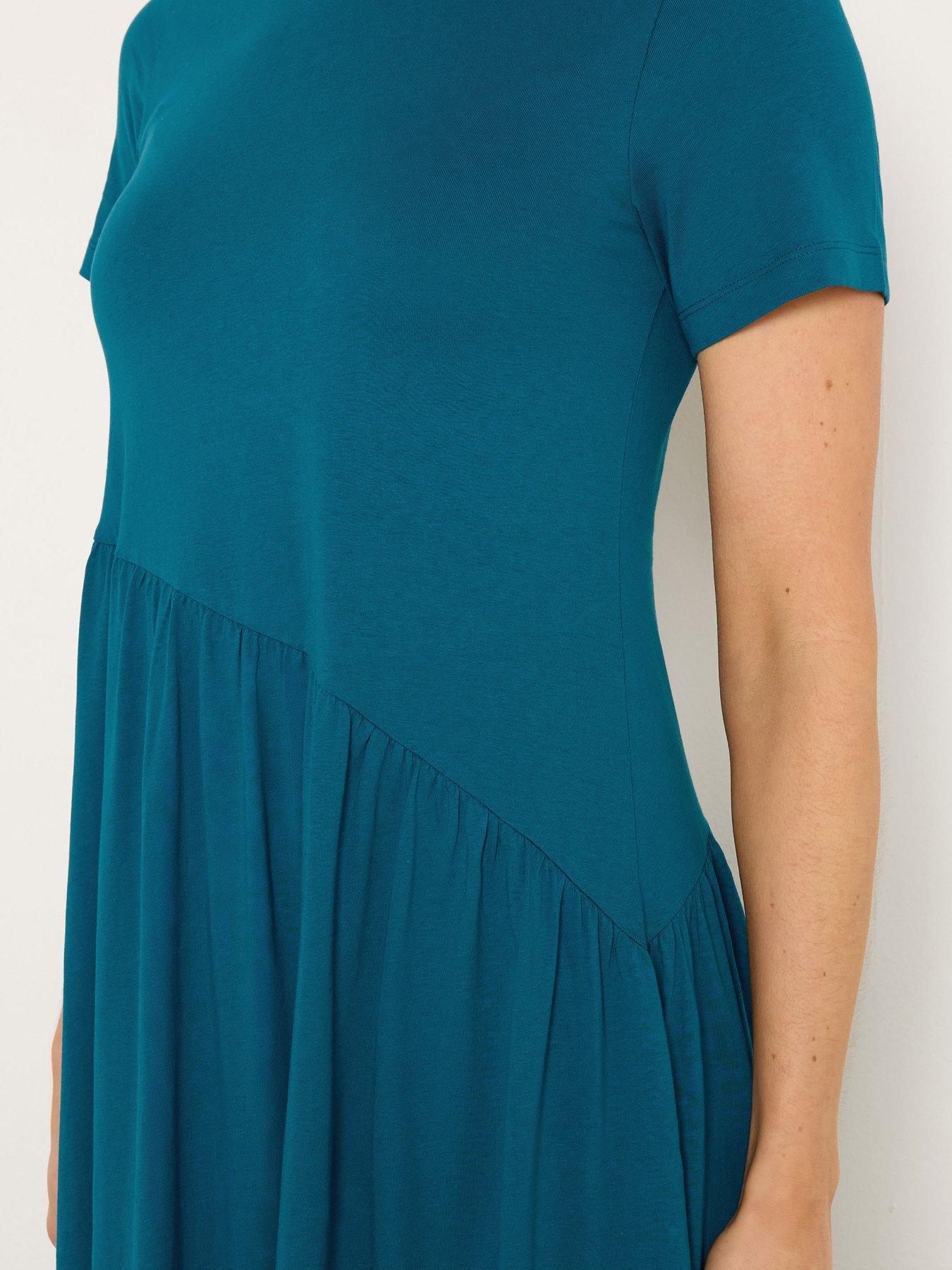 Image 4 of 4 of Long Tall Sally Asymmetrical Waist T-Shirt Maxi Dress - Blue