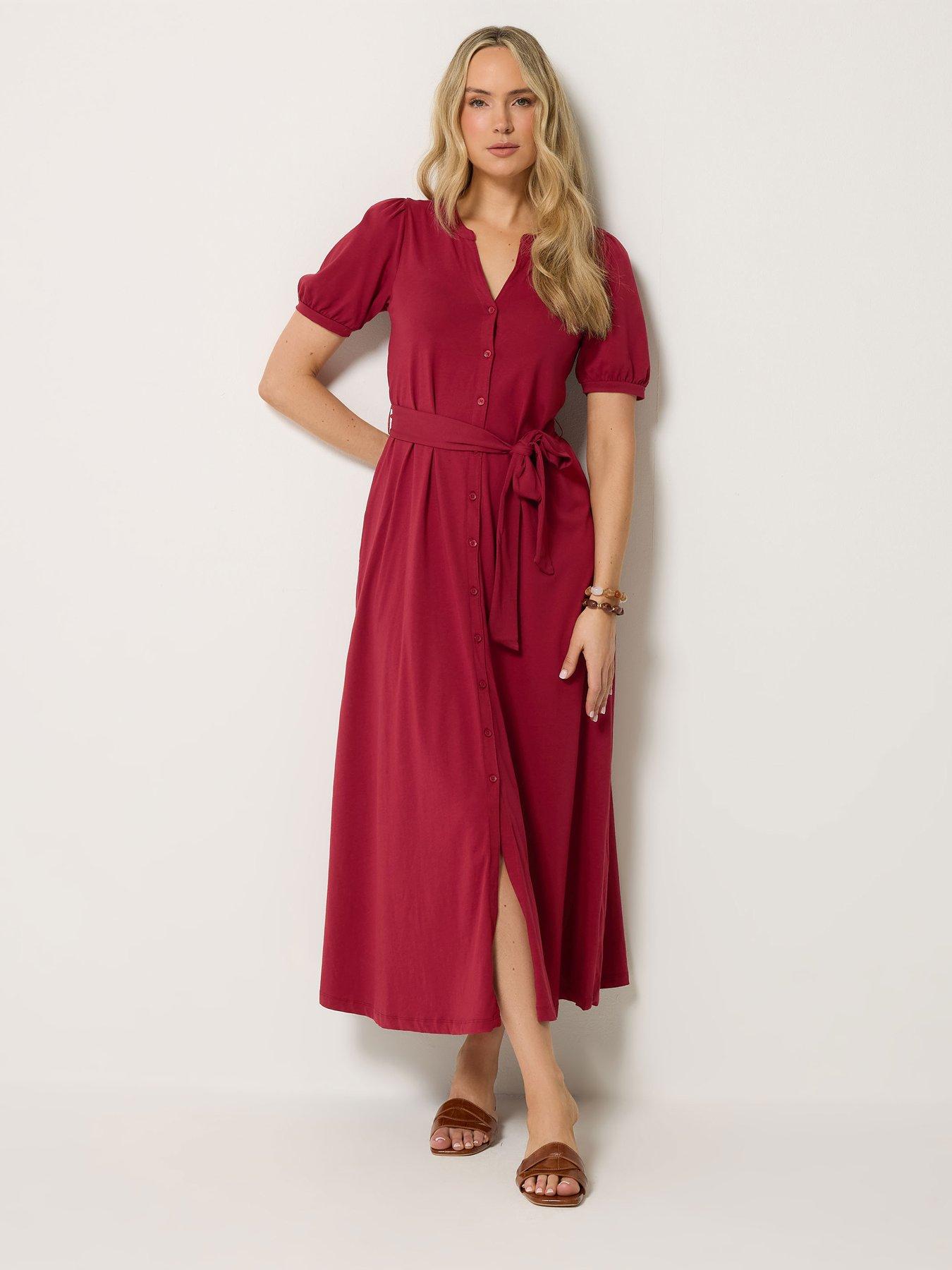 Long Tall Sally Belted A-Line Midaxi Dress - Red