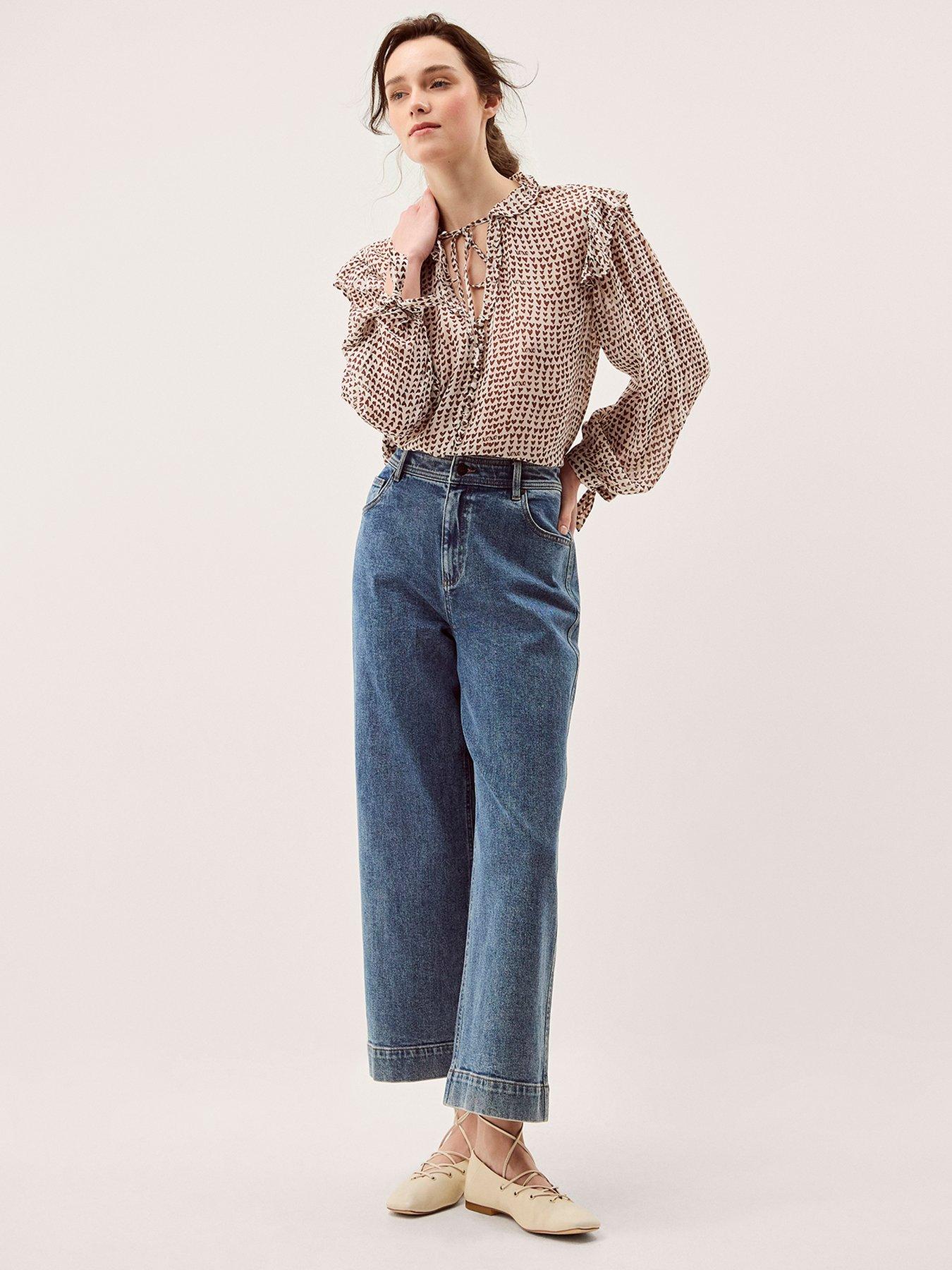  image of monsoon-hope-heart-print-blouse-brown