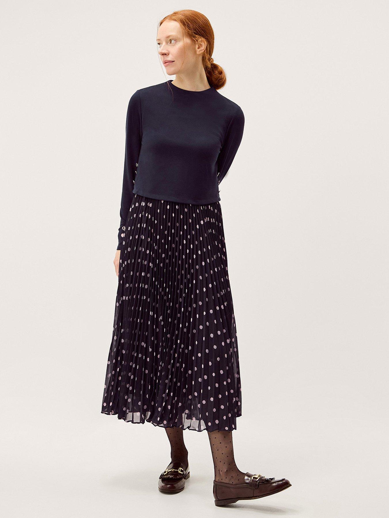 Monsoon Daisy Spot Dress - Blue