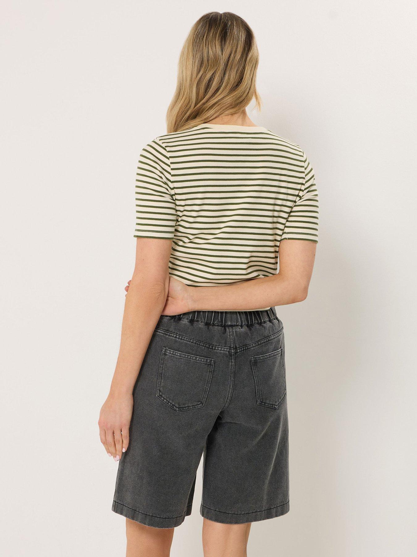 stillFront image of long-tall-sally-pull-on-denim-short-black