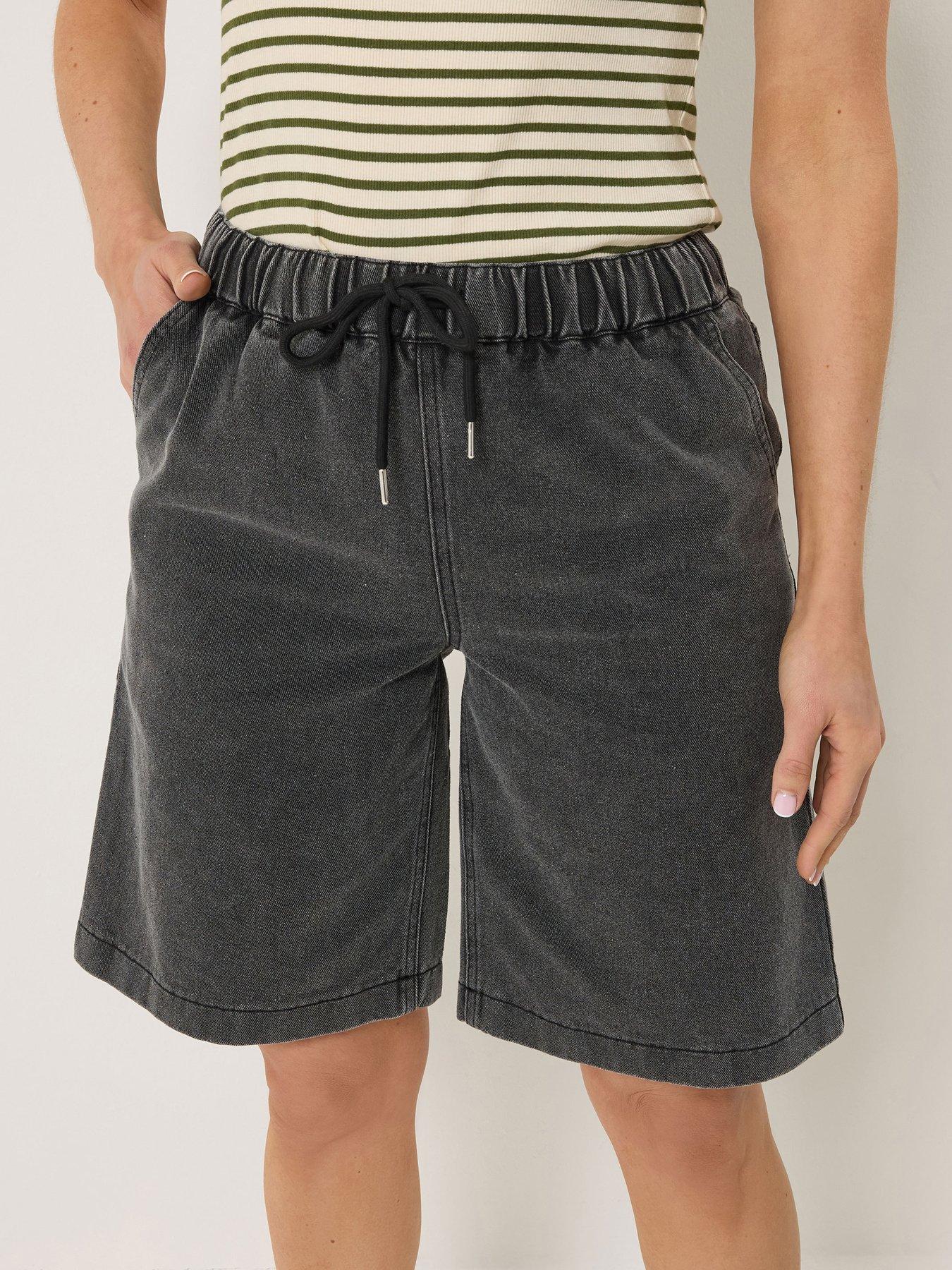  image of long-tall-sally-pull-on-denim-short-black