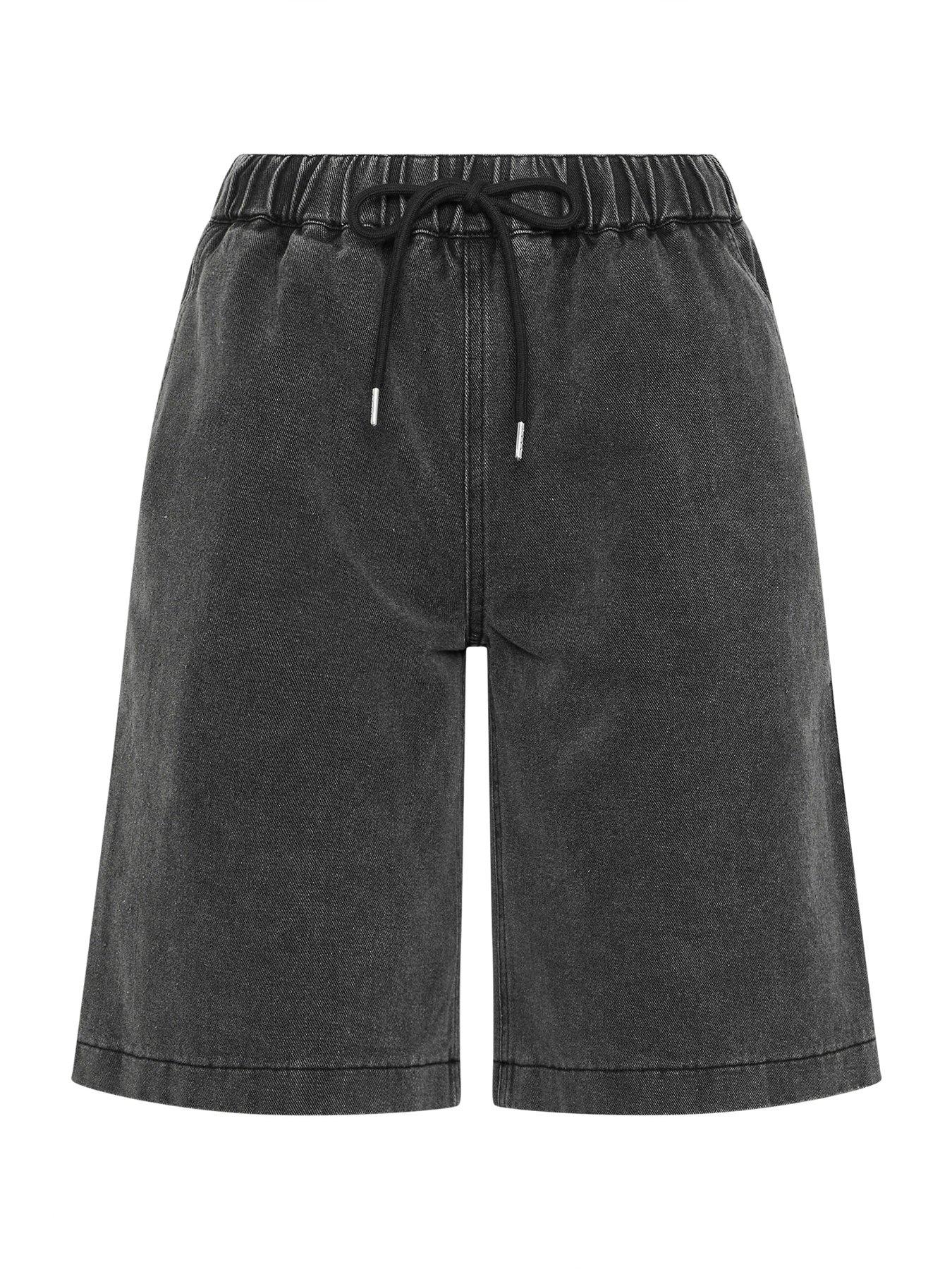  image of long-tall-sally-pull-on-denim-short-black