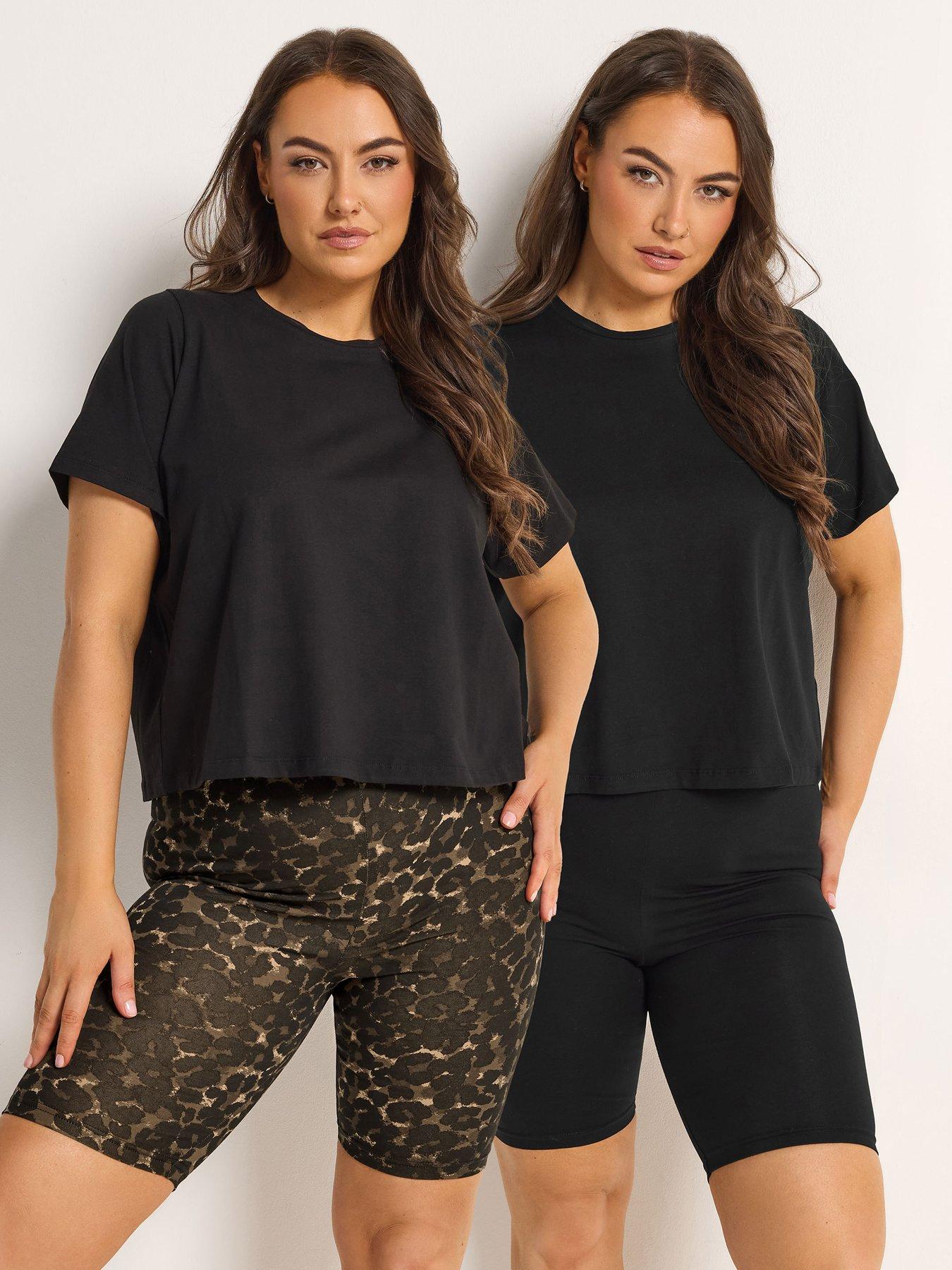 yours-curve-2-pack-animal-print-cycling-shorts-blackbrown