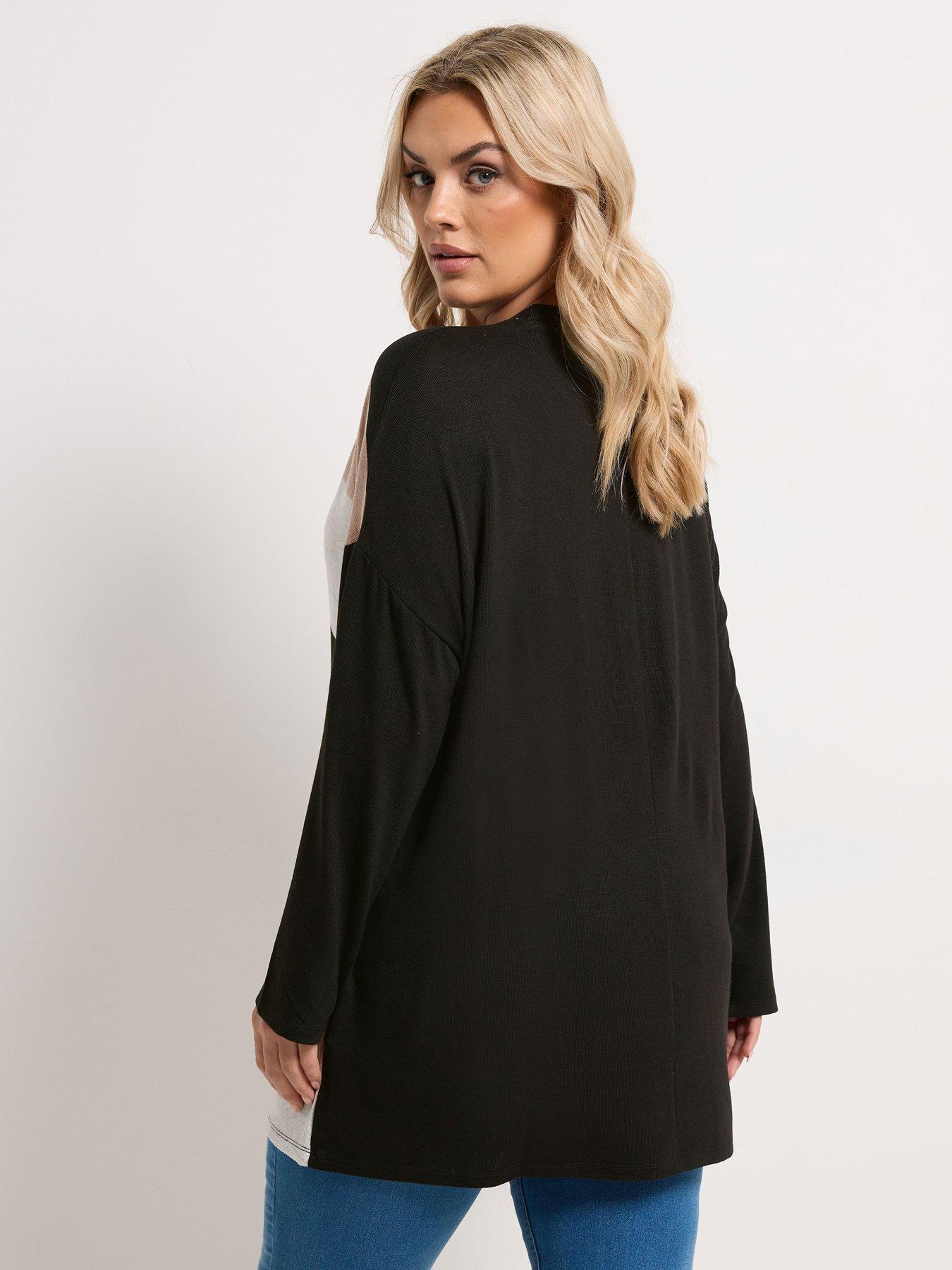 stillFront image of yours-curve-bold-stripe-top-black