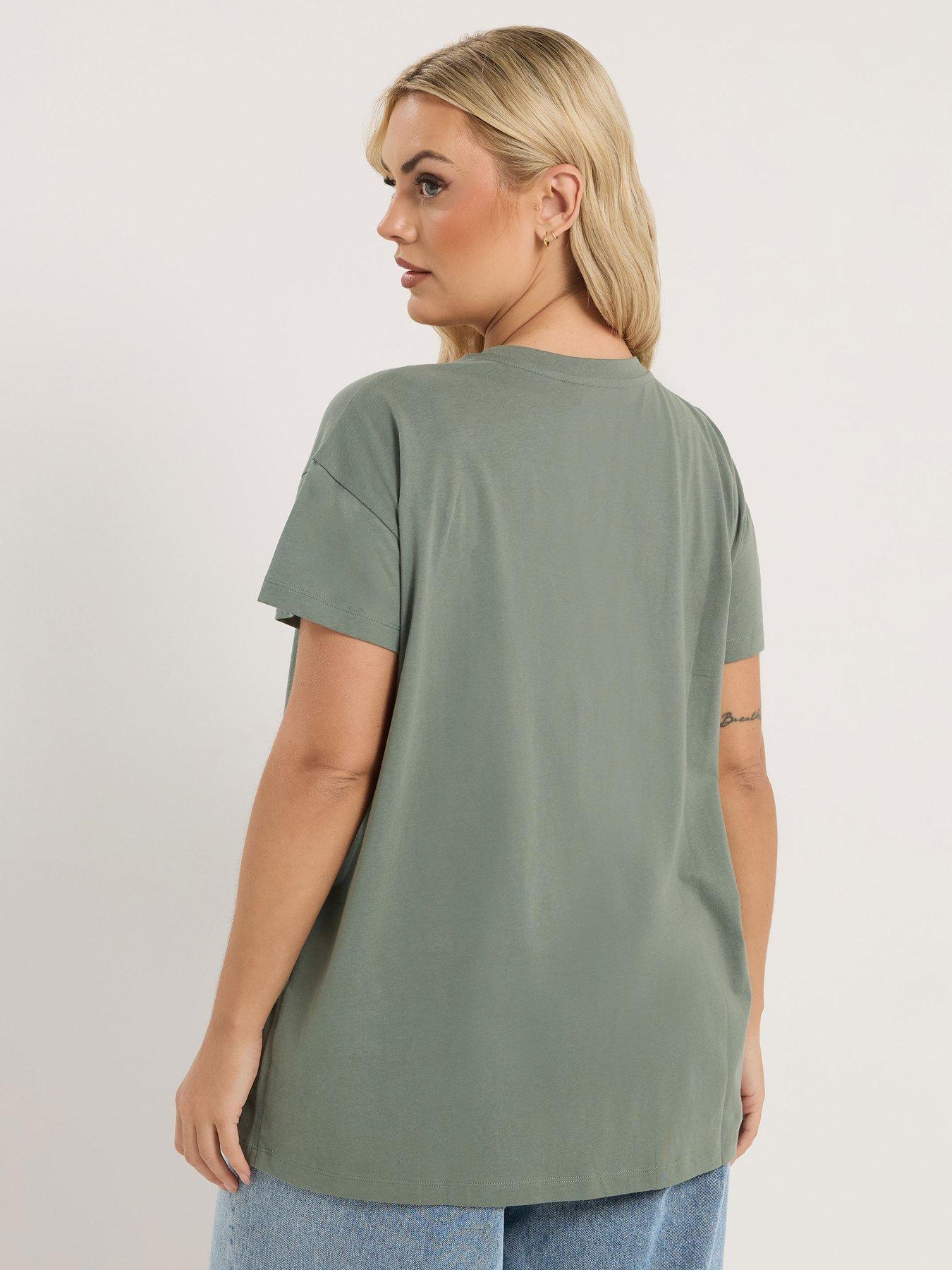  image of yours-curve-placement-core-t-shirt-green