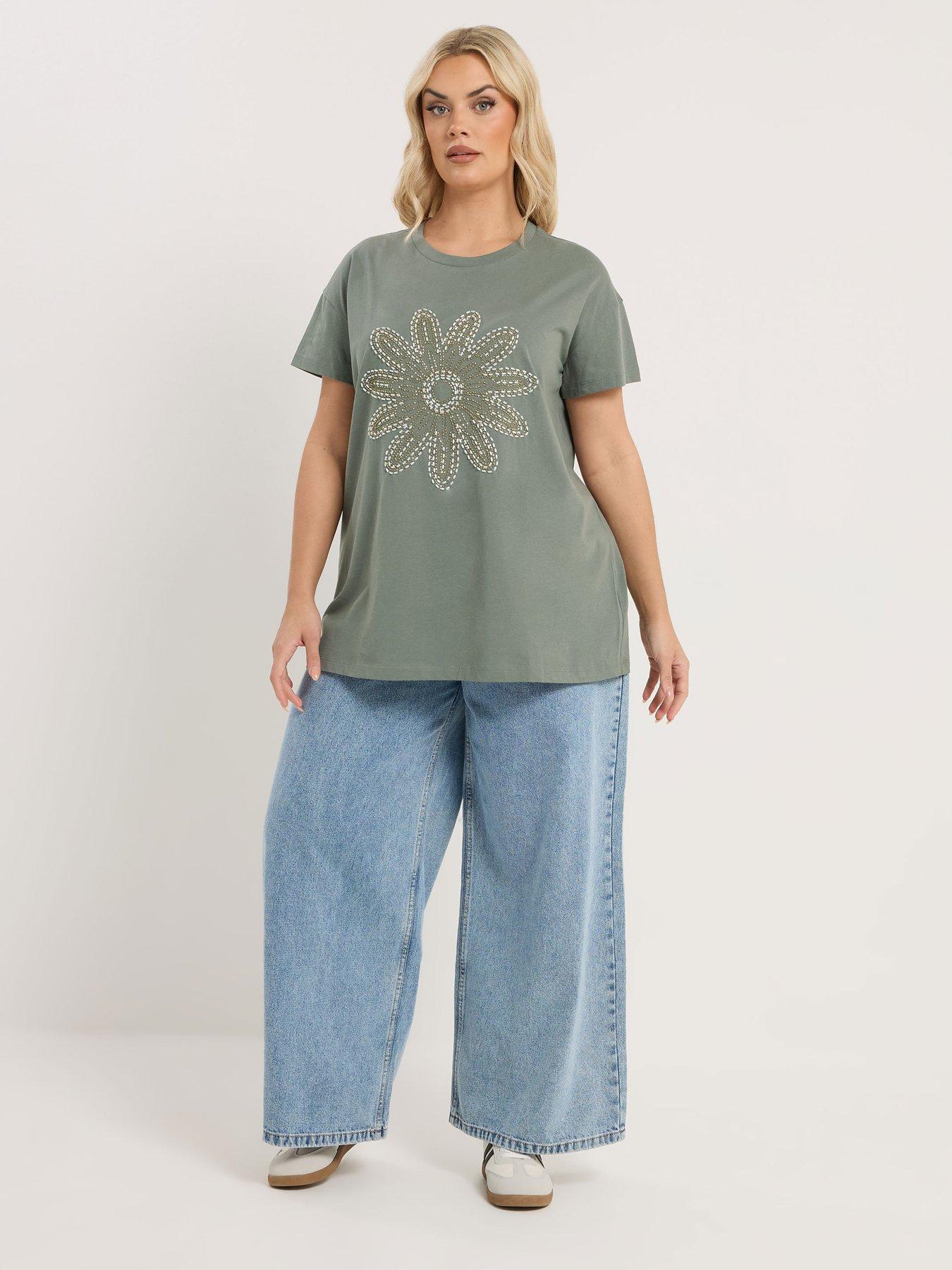  image of yours-curve-placement-core-t-shirt-green