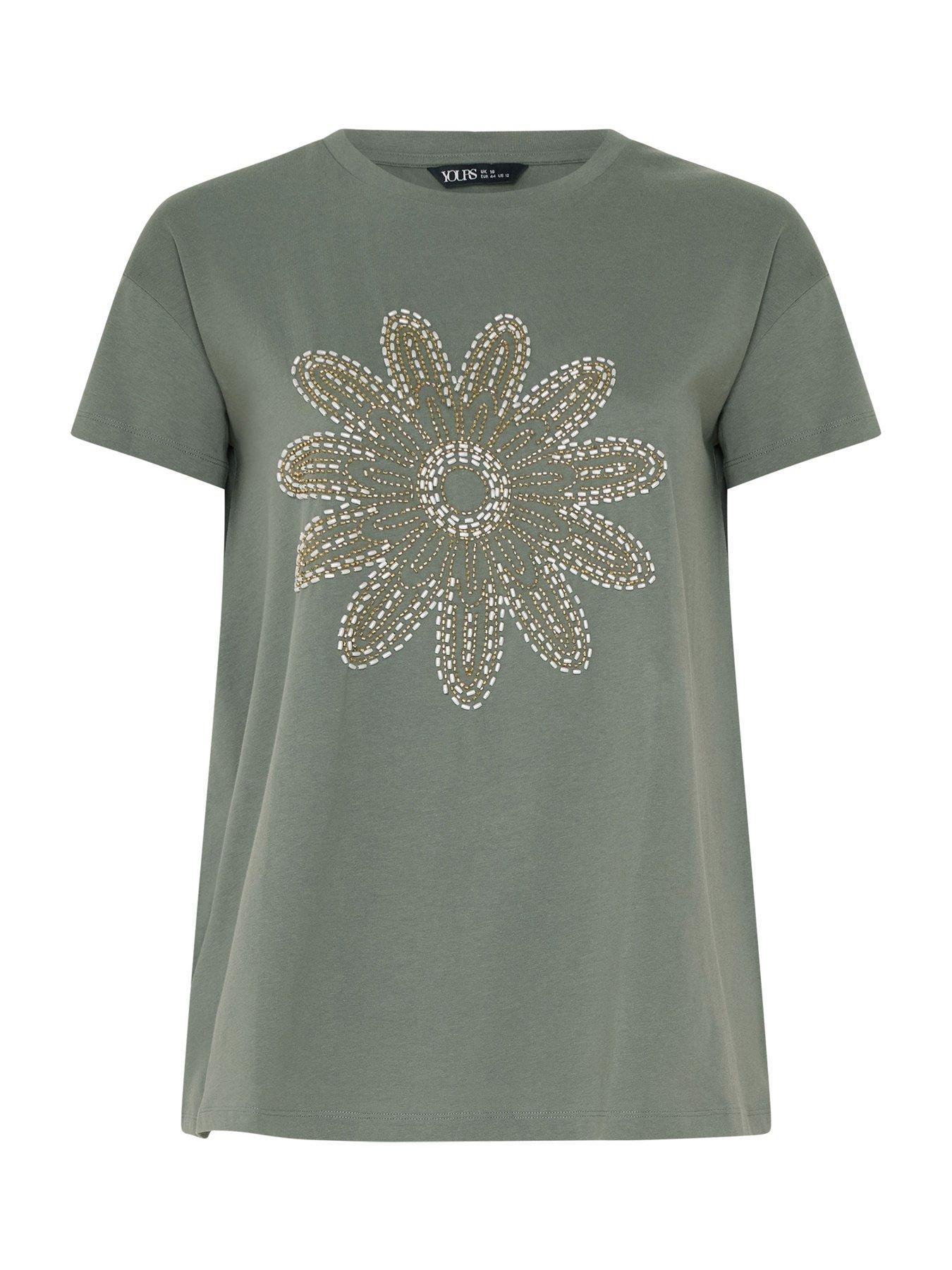  image of yours-curve-placement-core-t-shirt-green