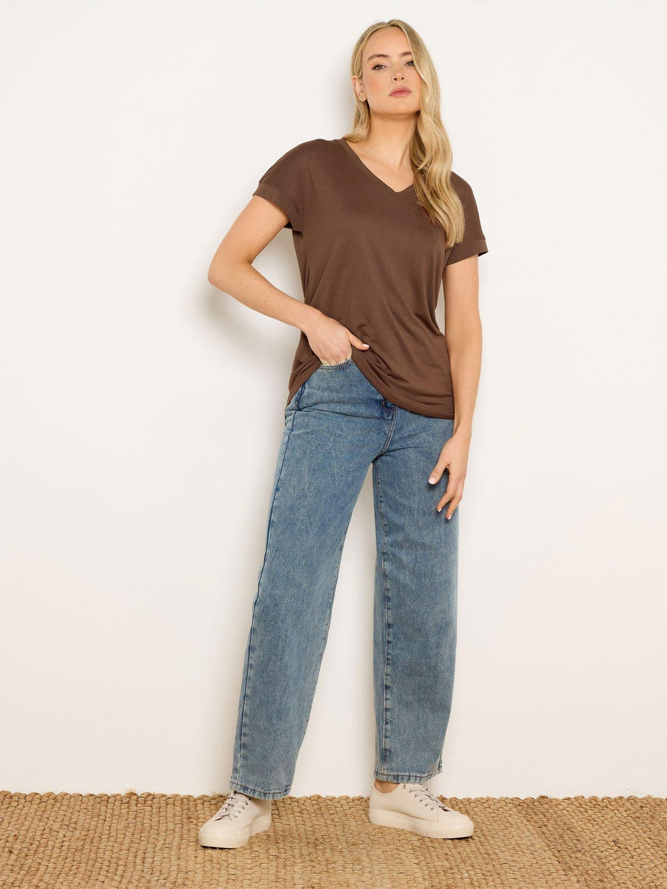  image of long-tall-sally-tall-2-pack-basic-v-neck-modal-t-shirt