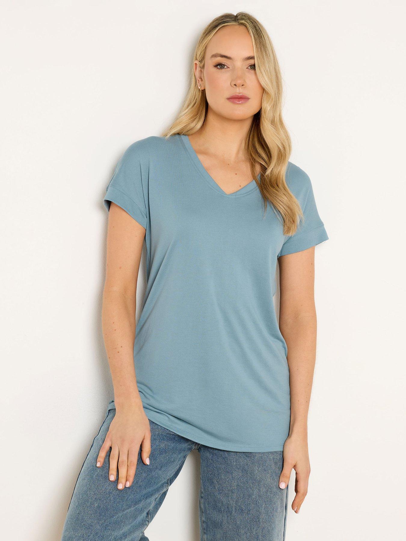  image of long-tall-sally-tall-2-pack-basic-v-neck-modal-t-shirt
