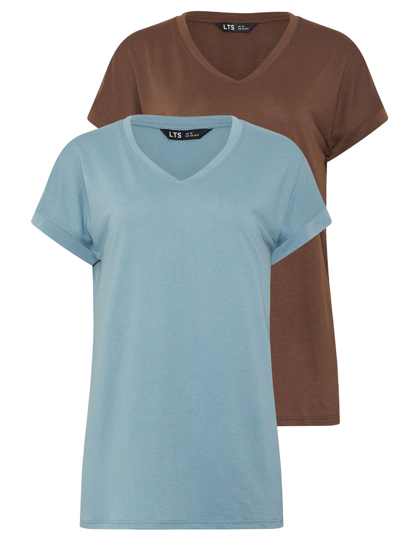  image of long-tall-sally-tall-2-pack-basic-v-neck-modal-t-shirt