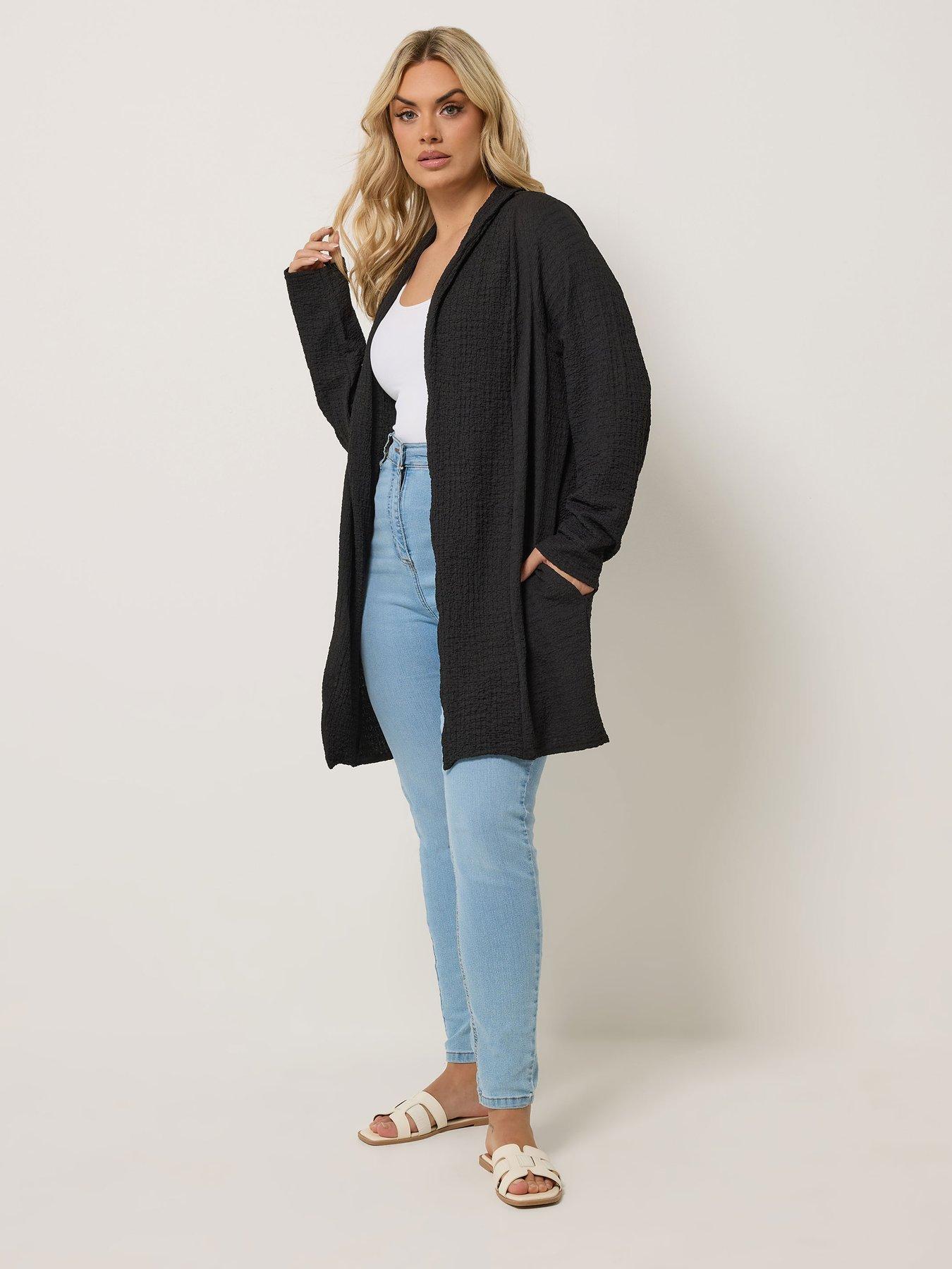  image of yours-curve-bubble-texture-blazer-black