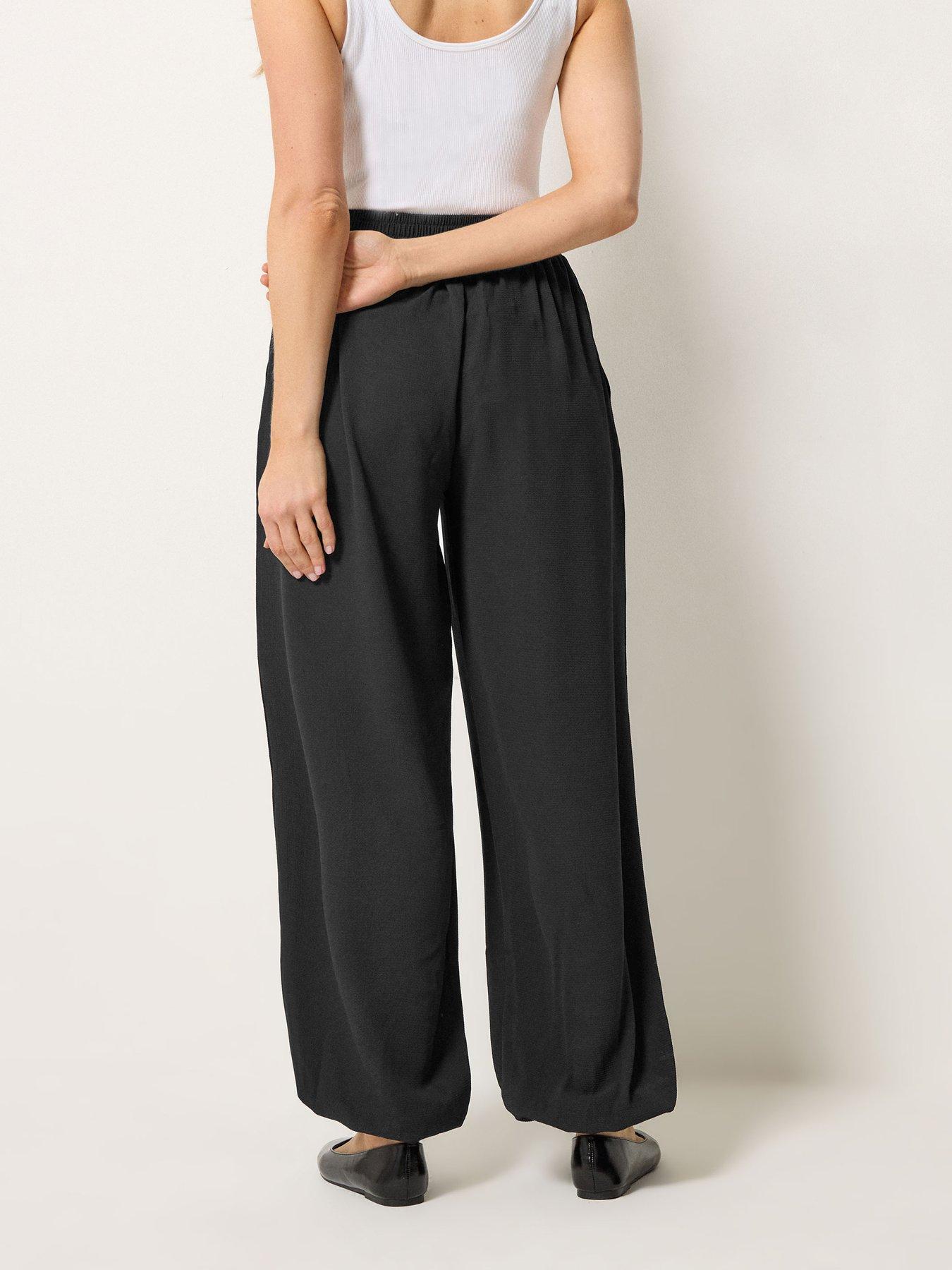 Image 2 of 5 of Long Tall Sally Gathered Hem Trouser 34" - Black