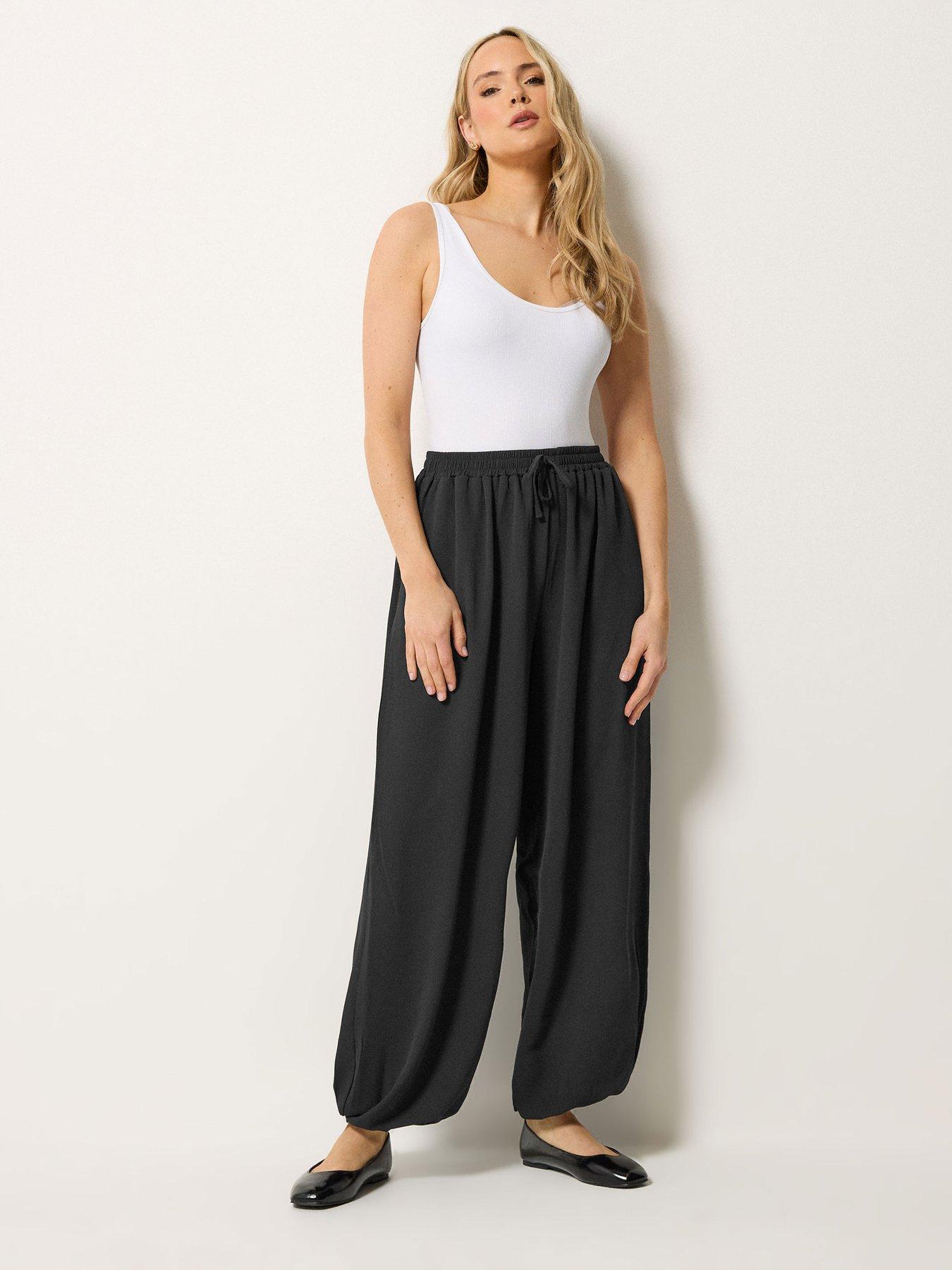 Image 3 of 5 of Long Tall Sally Gathered Hem Trouser 34" - Black