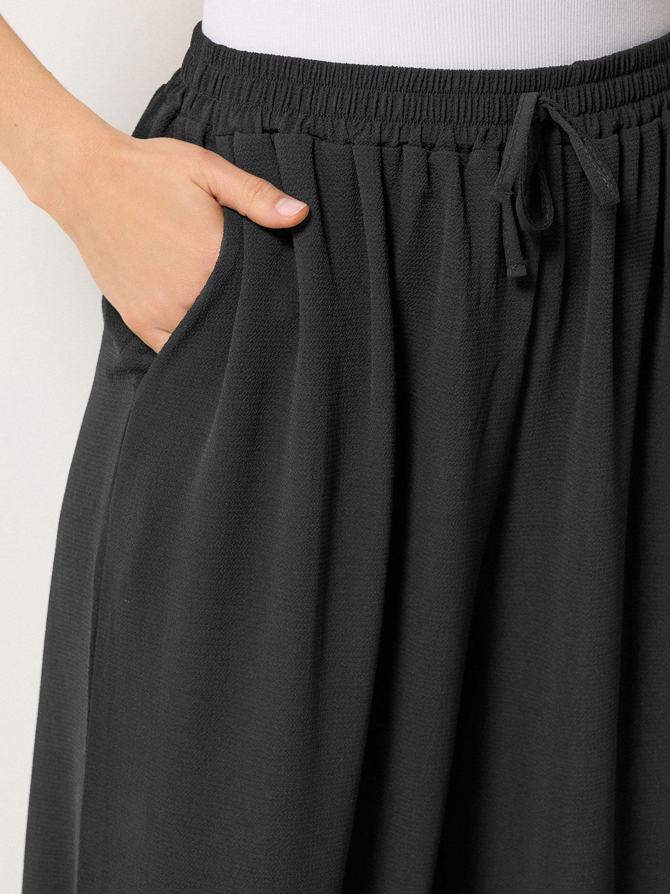 Image 4 of 5 of Long Tall Sally Gathered Hem Trouser 34" - Black
