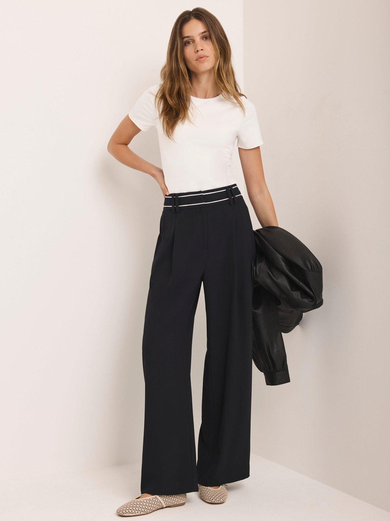 Mint Velvet Waist Detail Trouser - Black