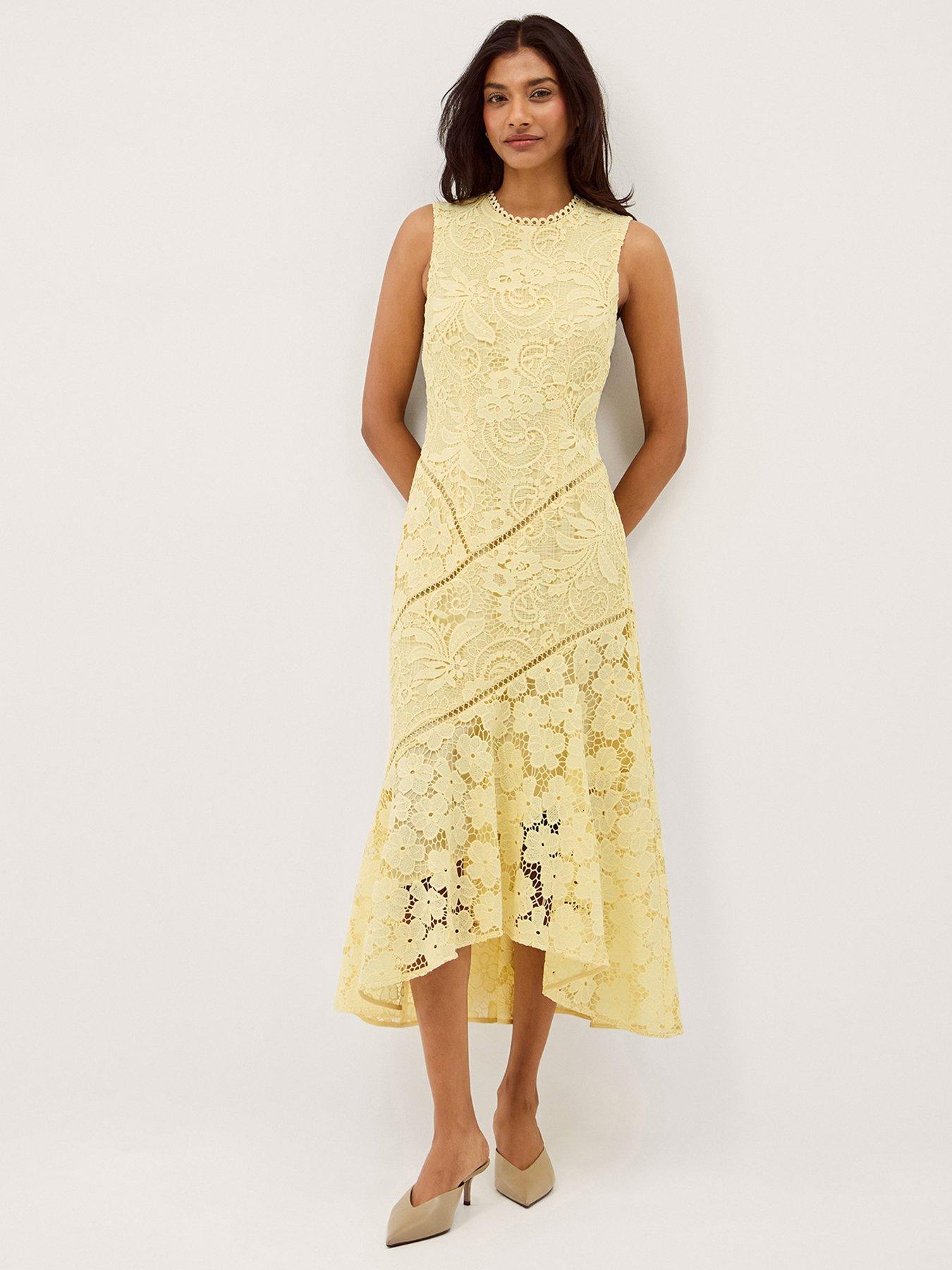 front image of monsoon-gianna-lace-dress-yellow