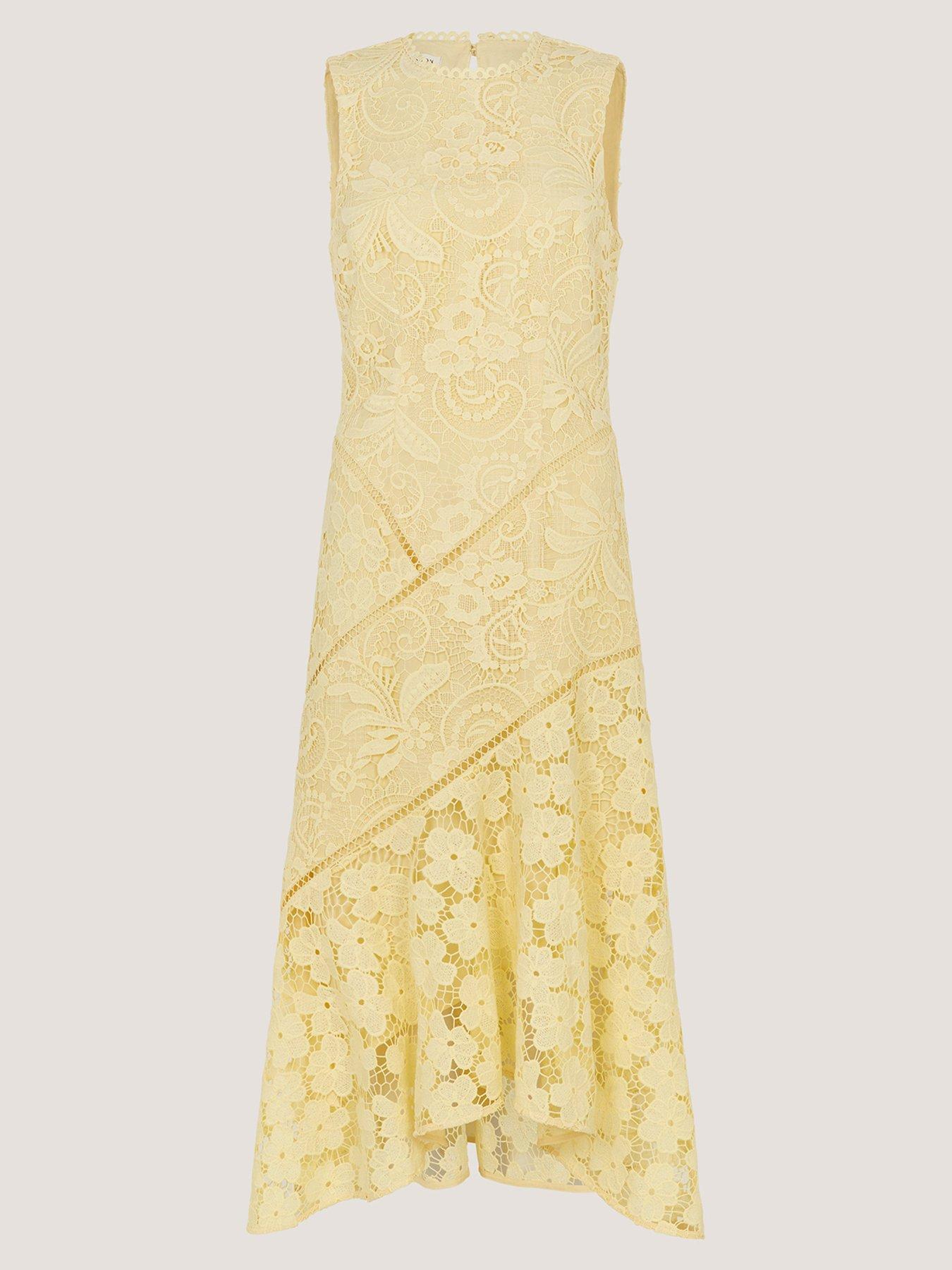  image of monsoon-gianna-lace-dress-yellow