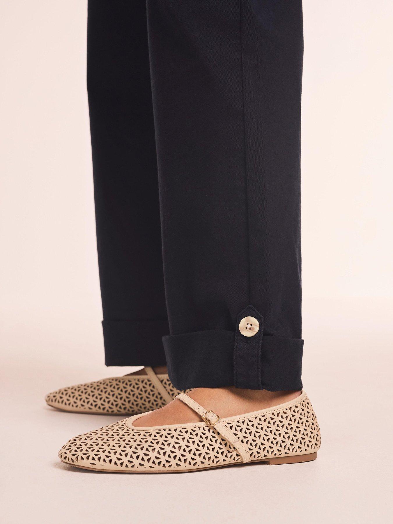 Image 4 of 6 of Mint Velvet Cropped Wide Chino - Blue