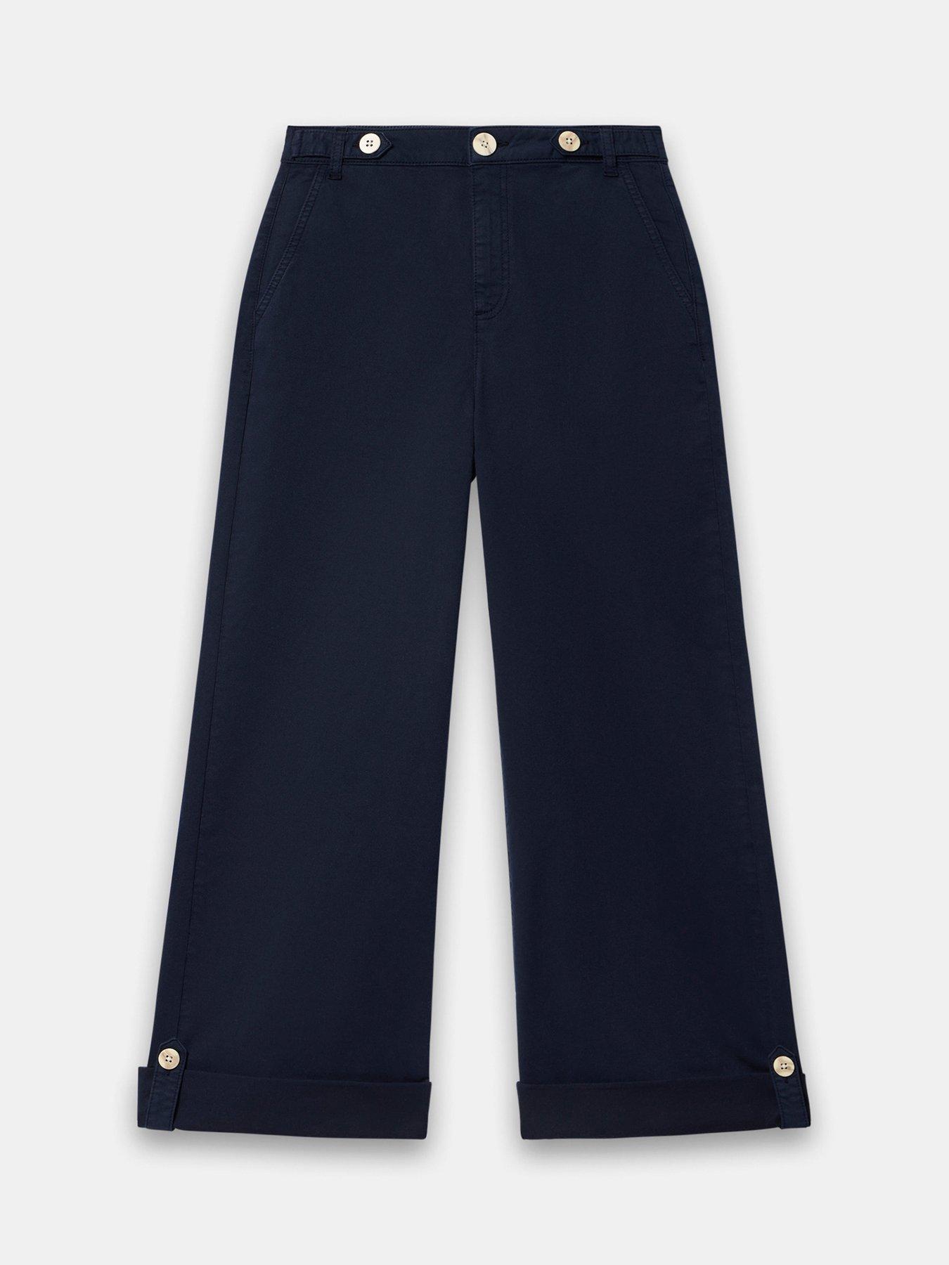 Image 5 of 6 of Mint Velvet Cropped Wide Chino - Blue