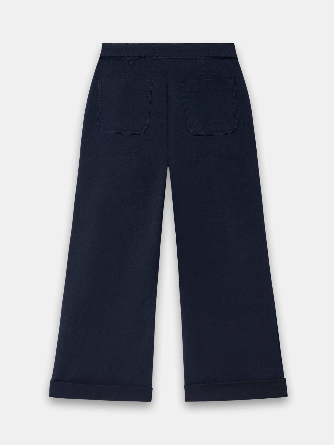 Image 6 of 6 of Mint Velvet Cropped Wide Chino - Blue