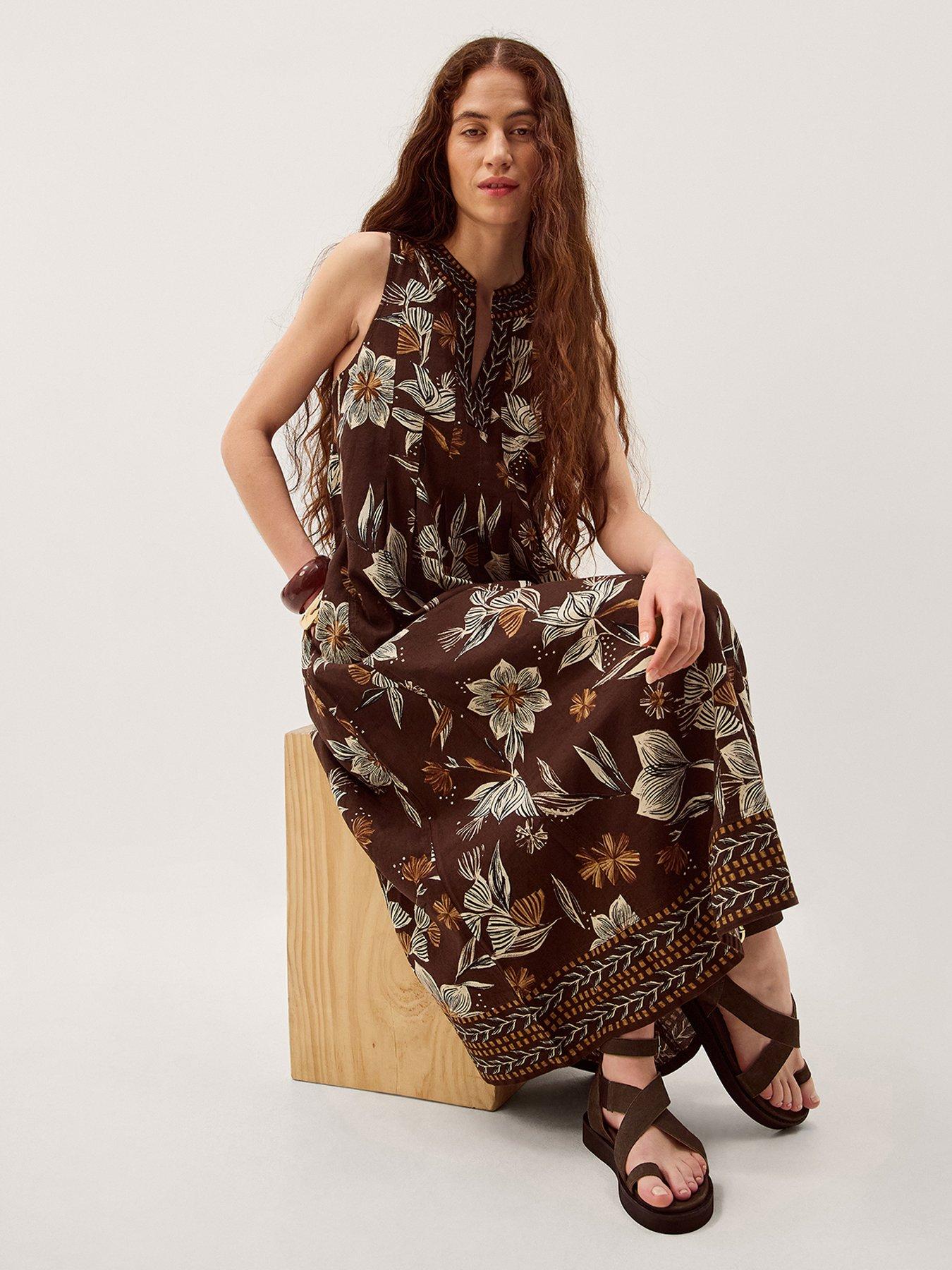  image of monsoon-esther-linen-dress