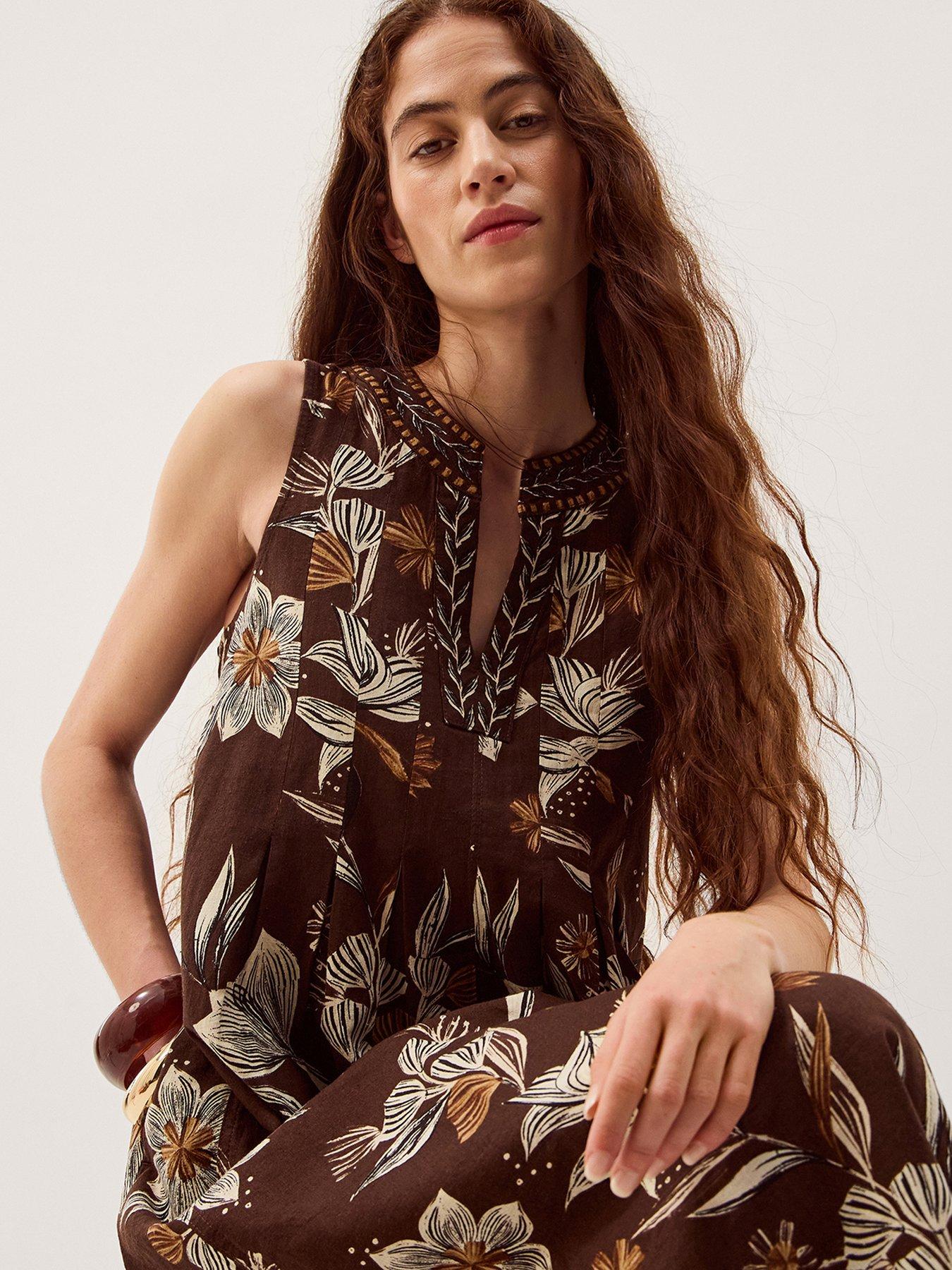  image of monsoon-esther-linen-dress