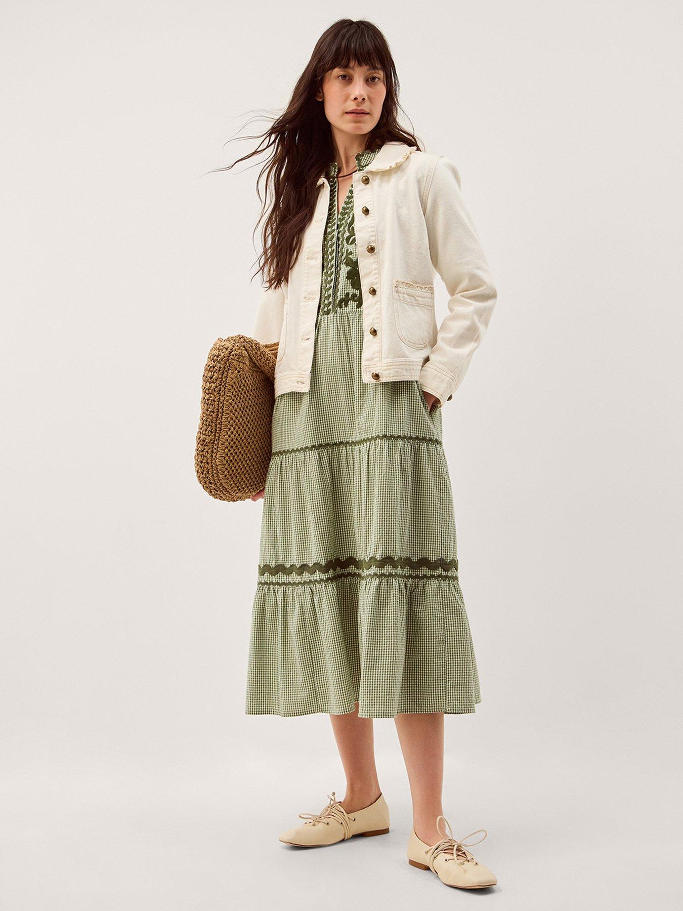  image of monsoon-gaia-gingham-dress