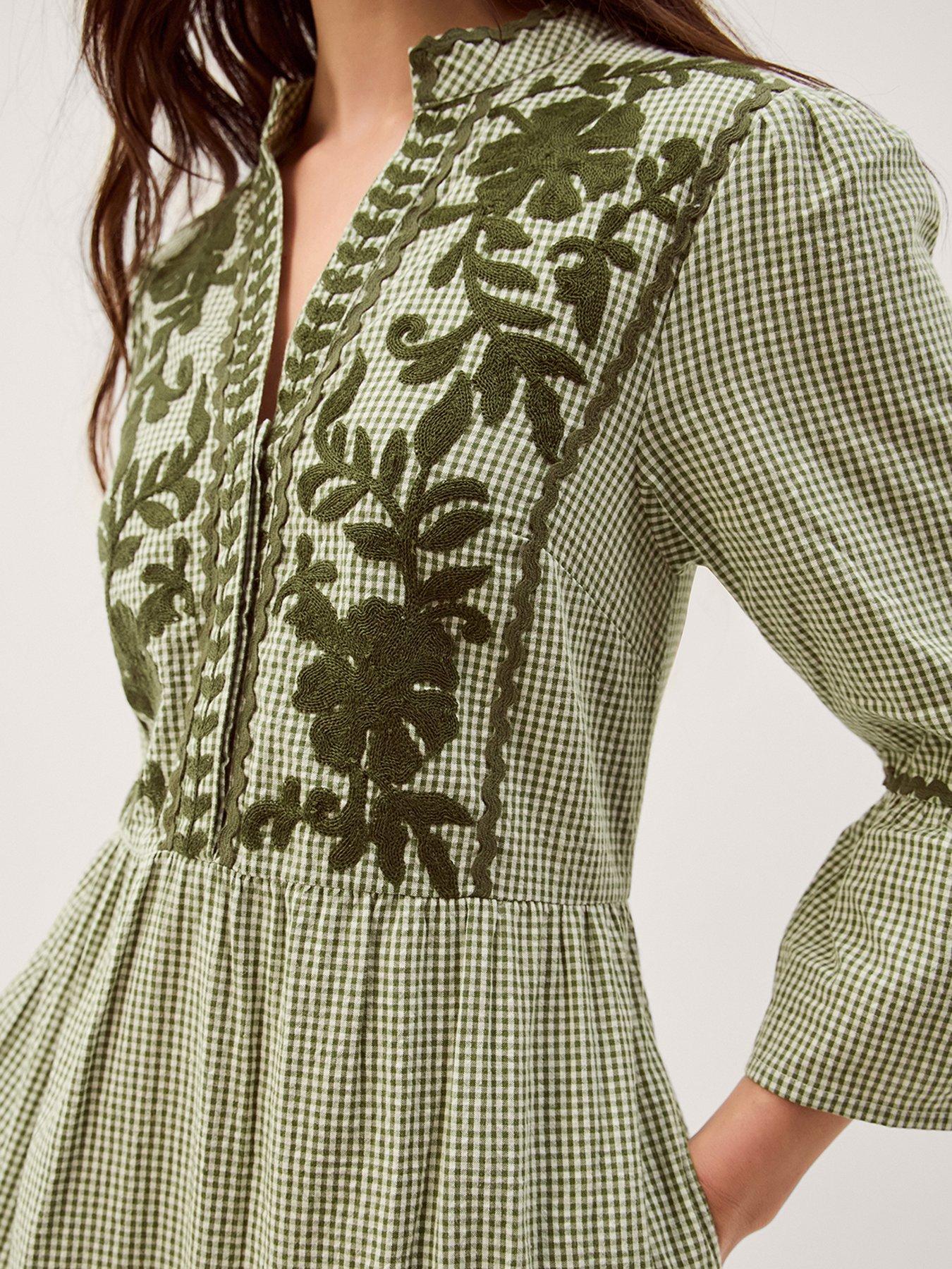  image of monsoon-gaia-gingham-dress